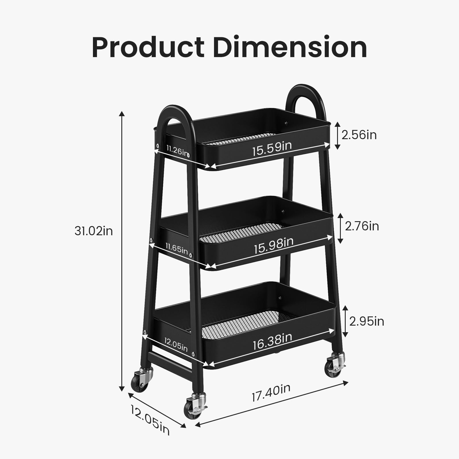 Haysky LSRY-TC3L-BK Utility-Carts - View #3