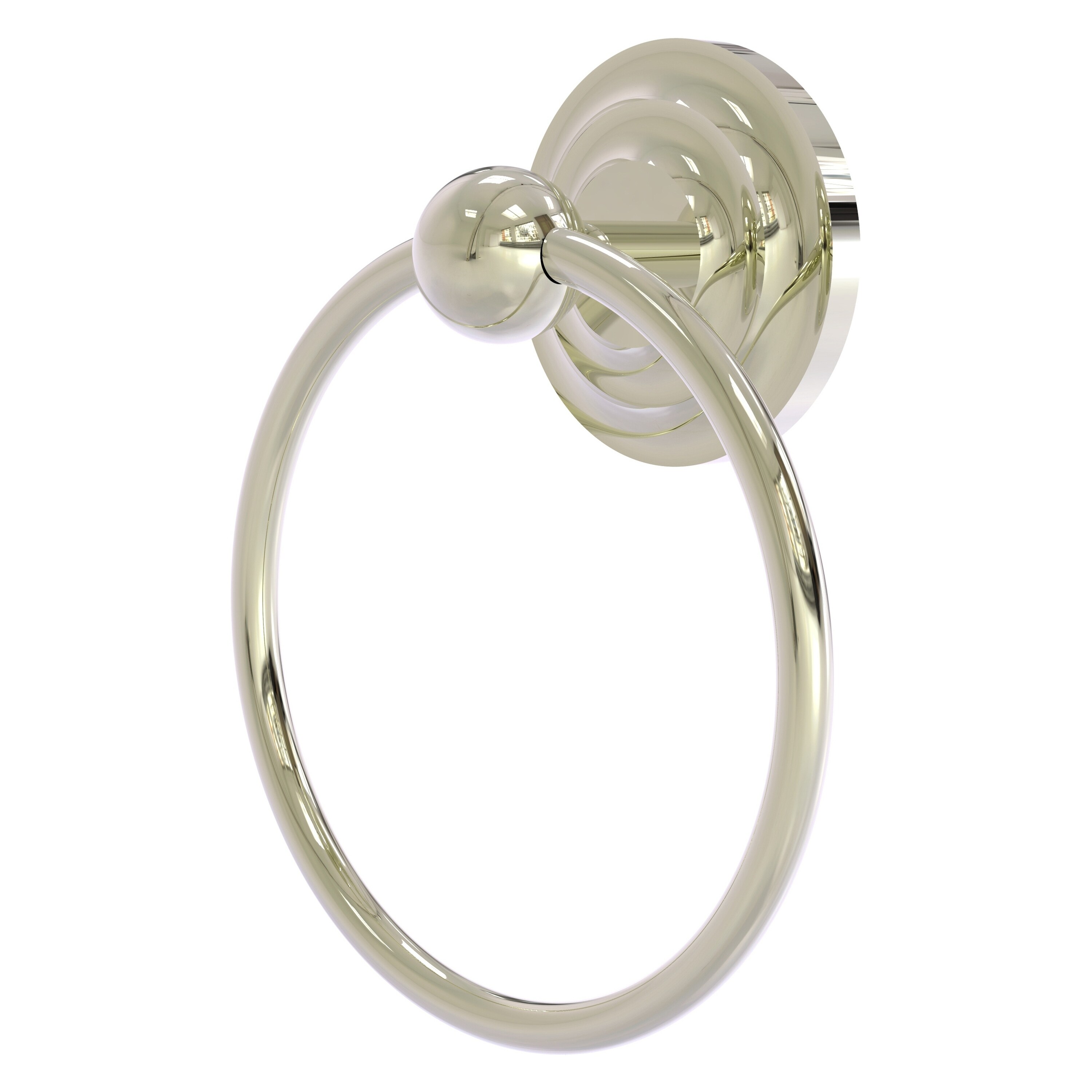 Allied Brass Dottingham Unlacquered Brass Wall Mount Single Towel Ring in  the Towel Rings department at