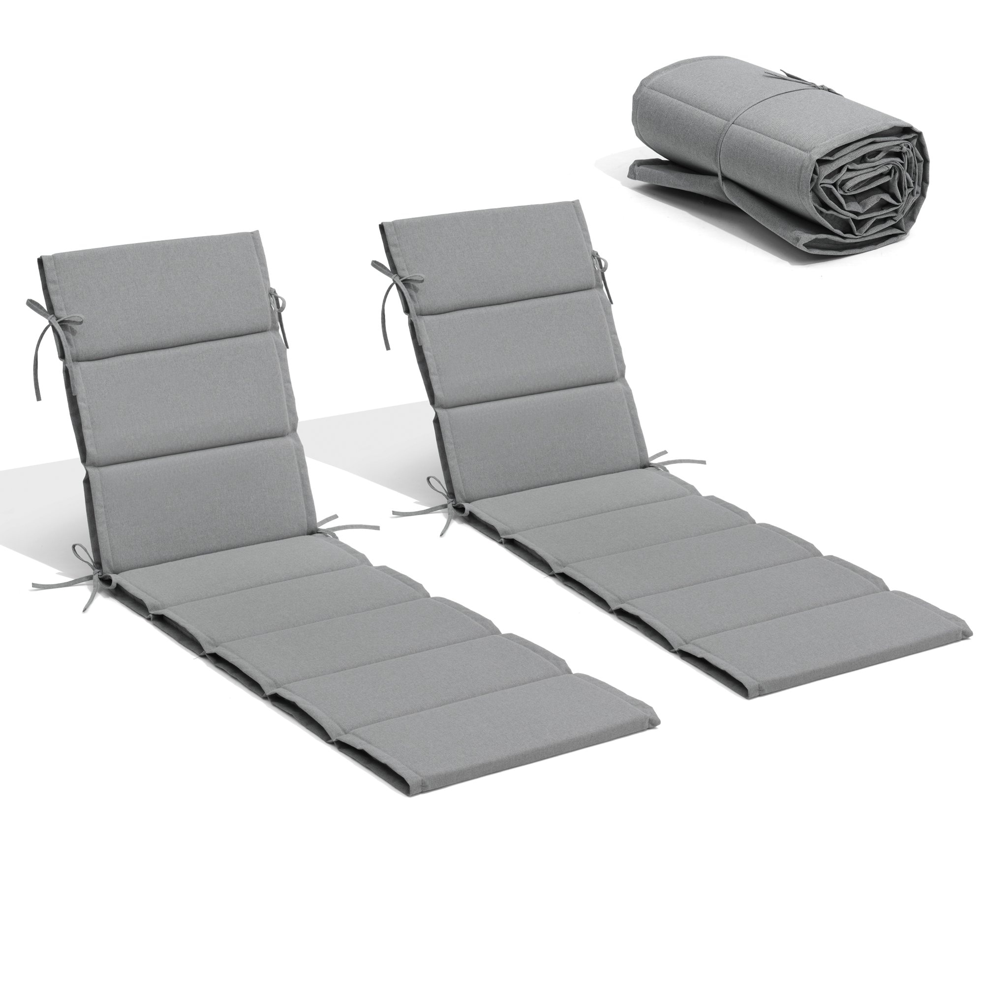 CloudFly CL-CU004GRY80-1 1 pc outdoor chair cushion 50-in x 26-in Gray Patio chaise lounge chair cushion