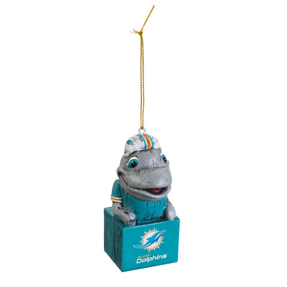 Miami Dolphins NFL Mascot On Santa's Lap Ornament - TD