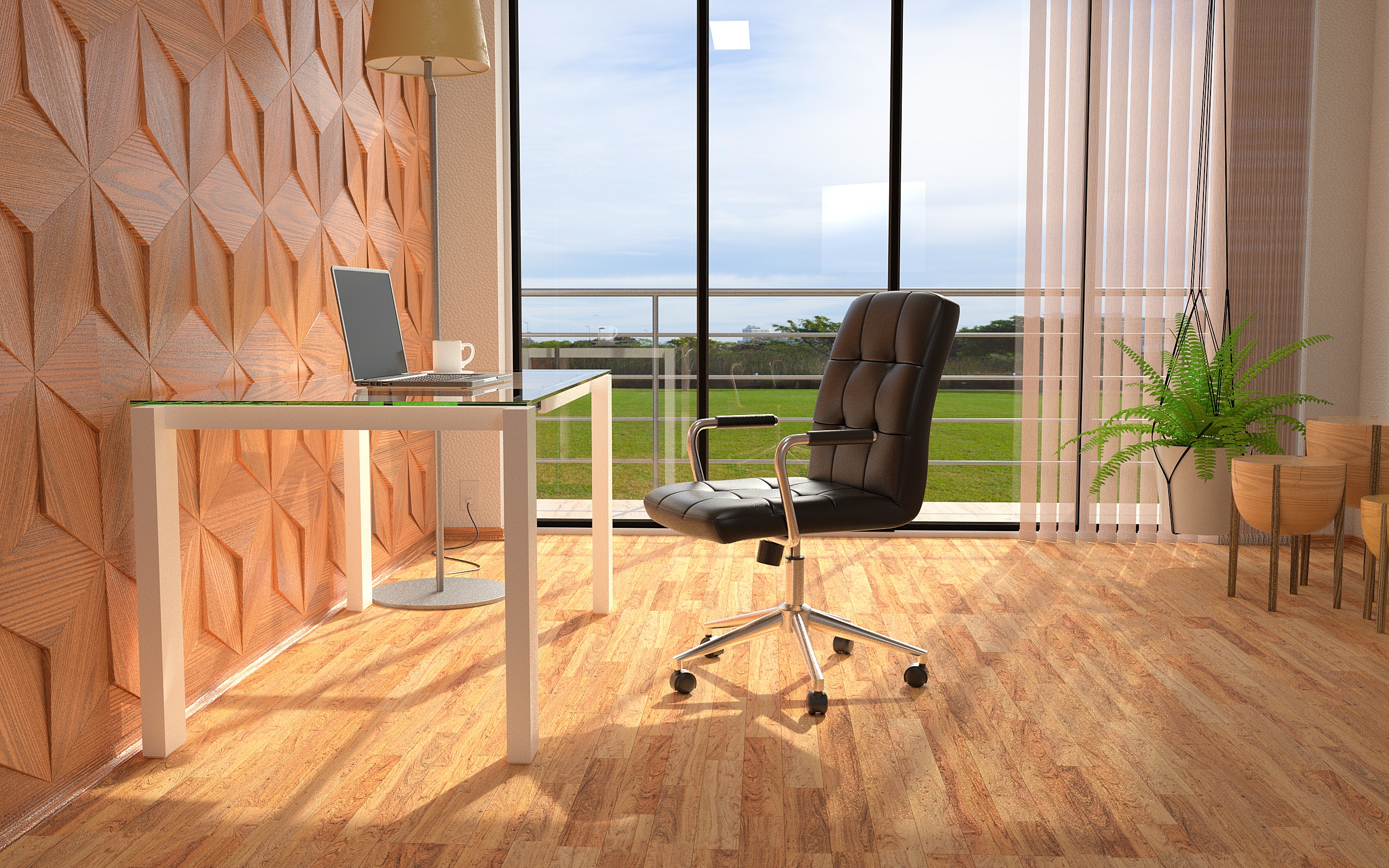 ErgoFlex Black Leather & Metal Swivel Task Chair with Chrome Accents