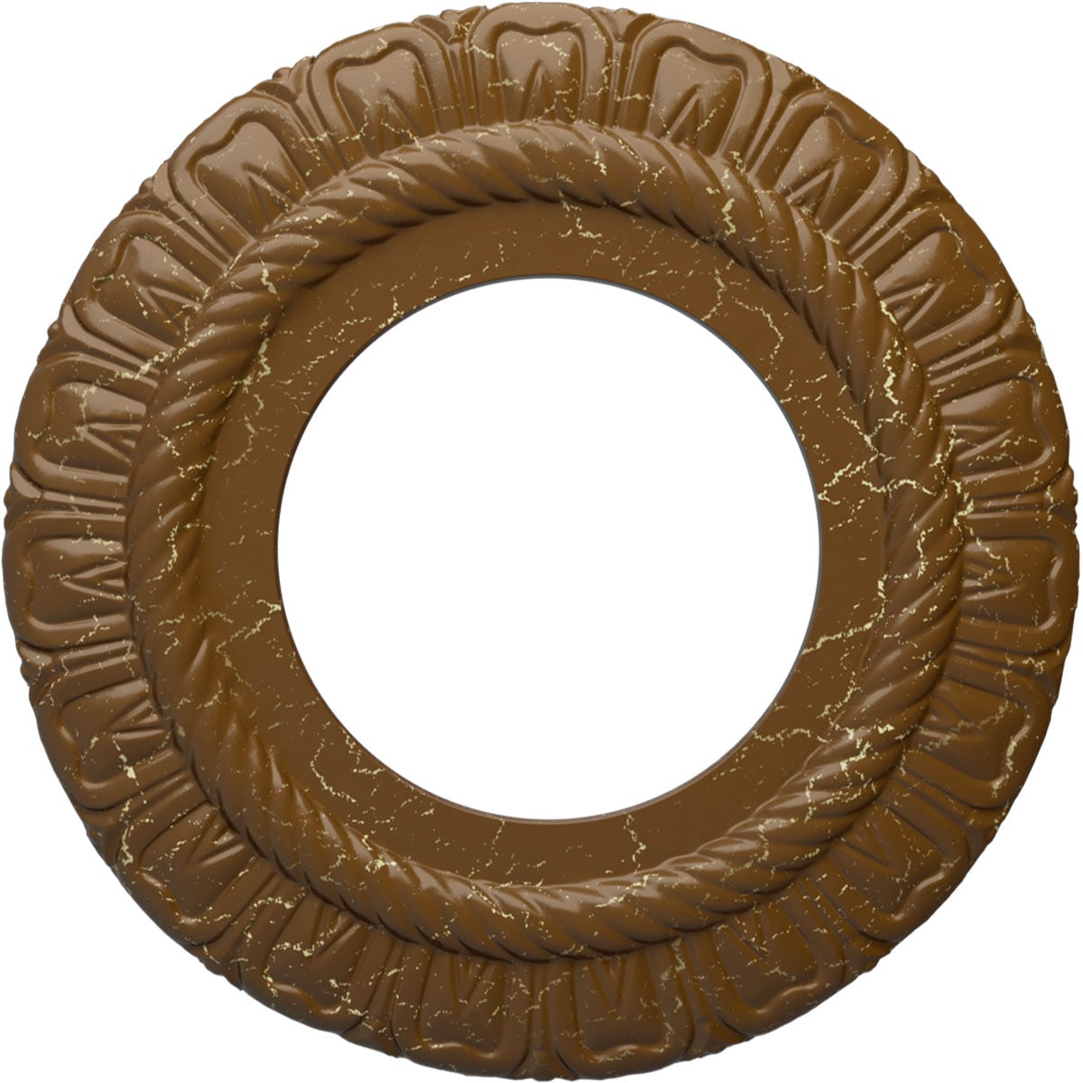Ekena Millwork CM09CLSTC Claremont 9-in W x 9-in L Painted Smokey Topaz Crackle Polyurethane Whole Ceiling Medallion