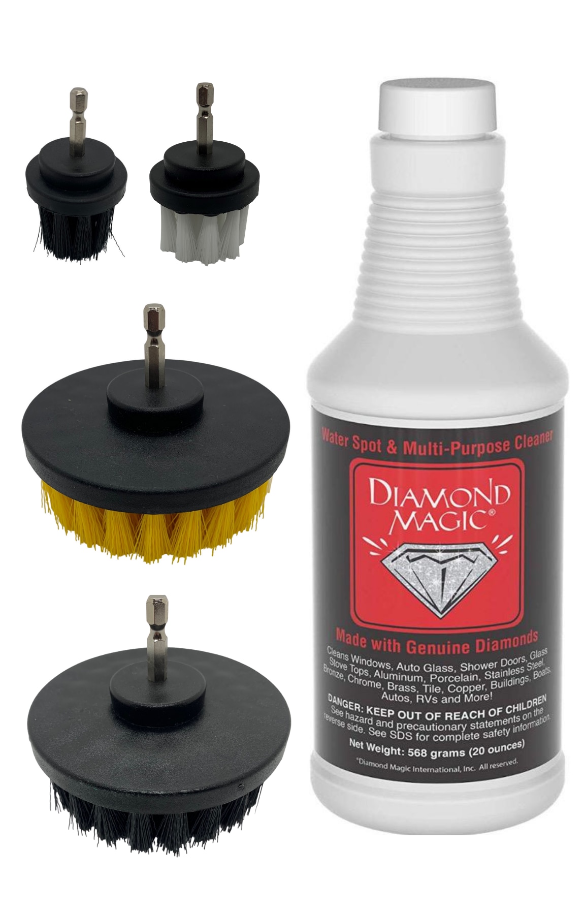 Diamond Shine Shower & Tub Cleaner / Drill Brush Combo Set