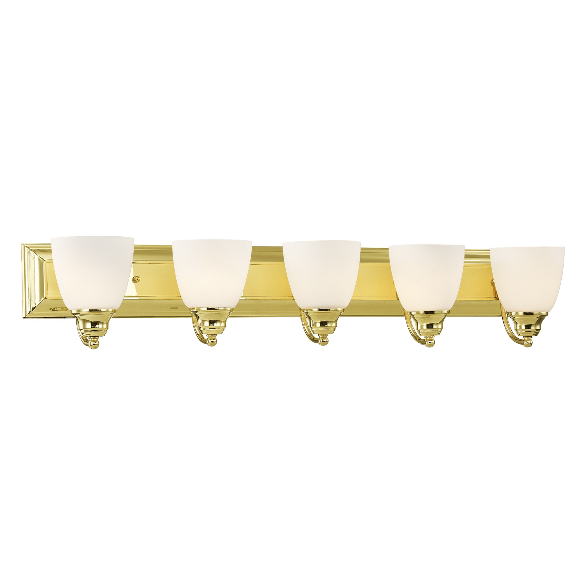 Livex Lighting 10505-02 Springfield 36-in 5-Light Polished Brass Transitional Vanity Light