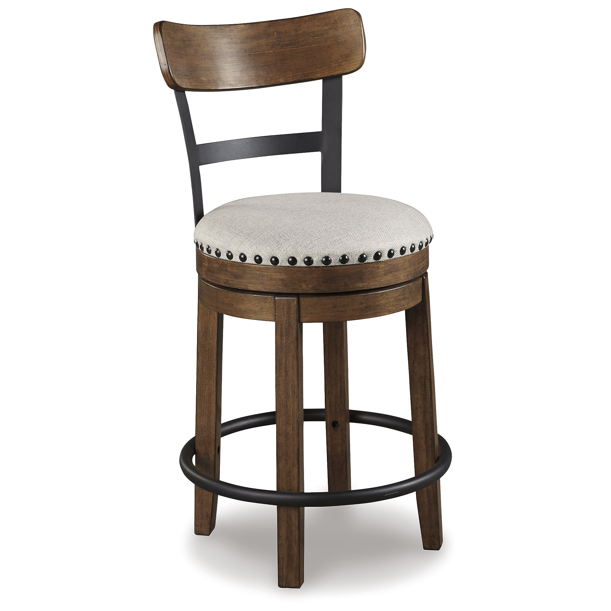 Signature Design by Ashley D546-424 Valebeck Rustic Farmhouse Counter Height Brown Swivel Bar Stool