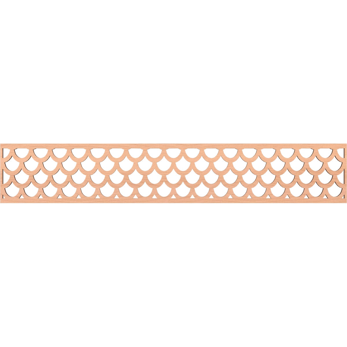 Ekena Millwork MLDA08X46HUDAL Hudson Fretwork Flat Trim 8-in x 3.89-ft Alder Brown Unfinished 2155882 Pierced Wall Panel Moulding