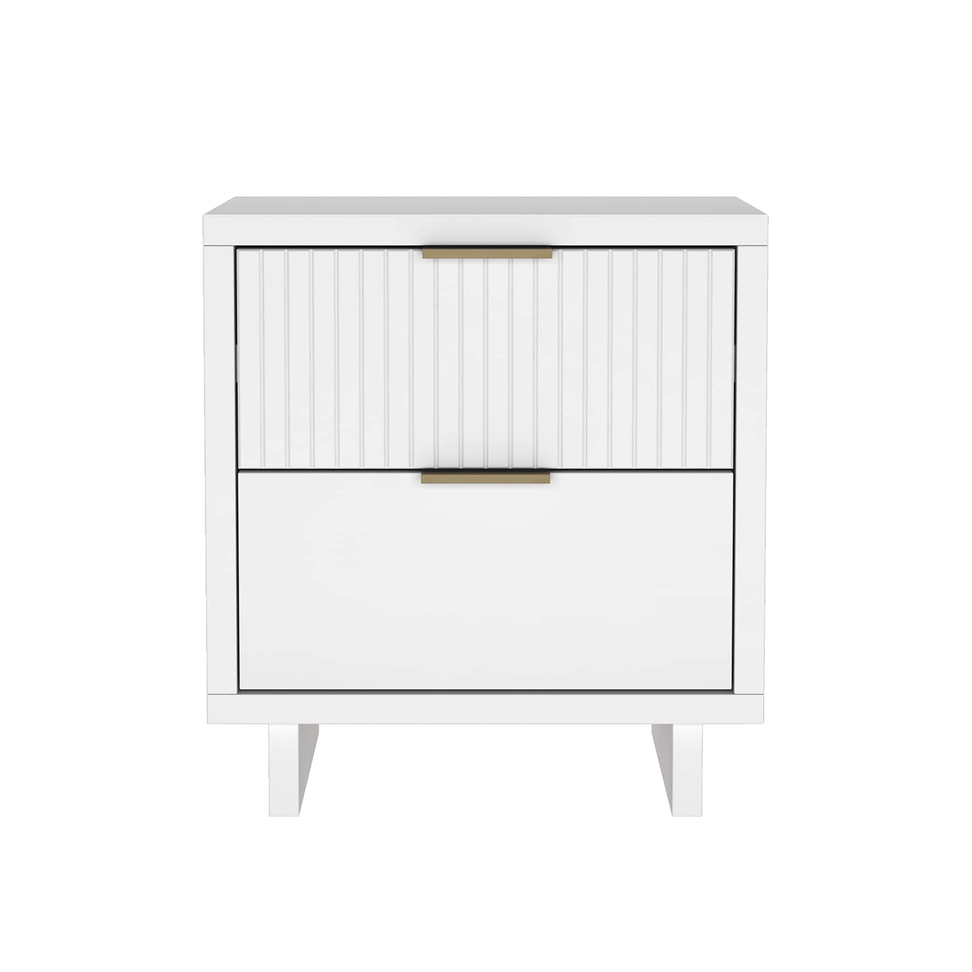 Manhattan Comfort - White 2 -Drawer 18.1-in W x 19.7-in H Modern Nightstand