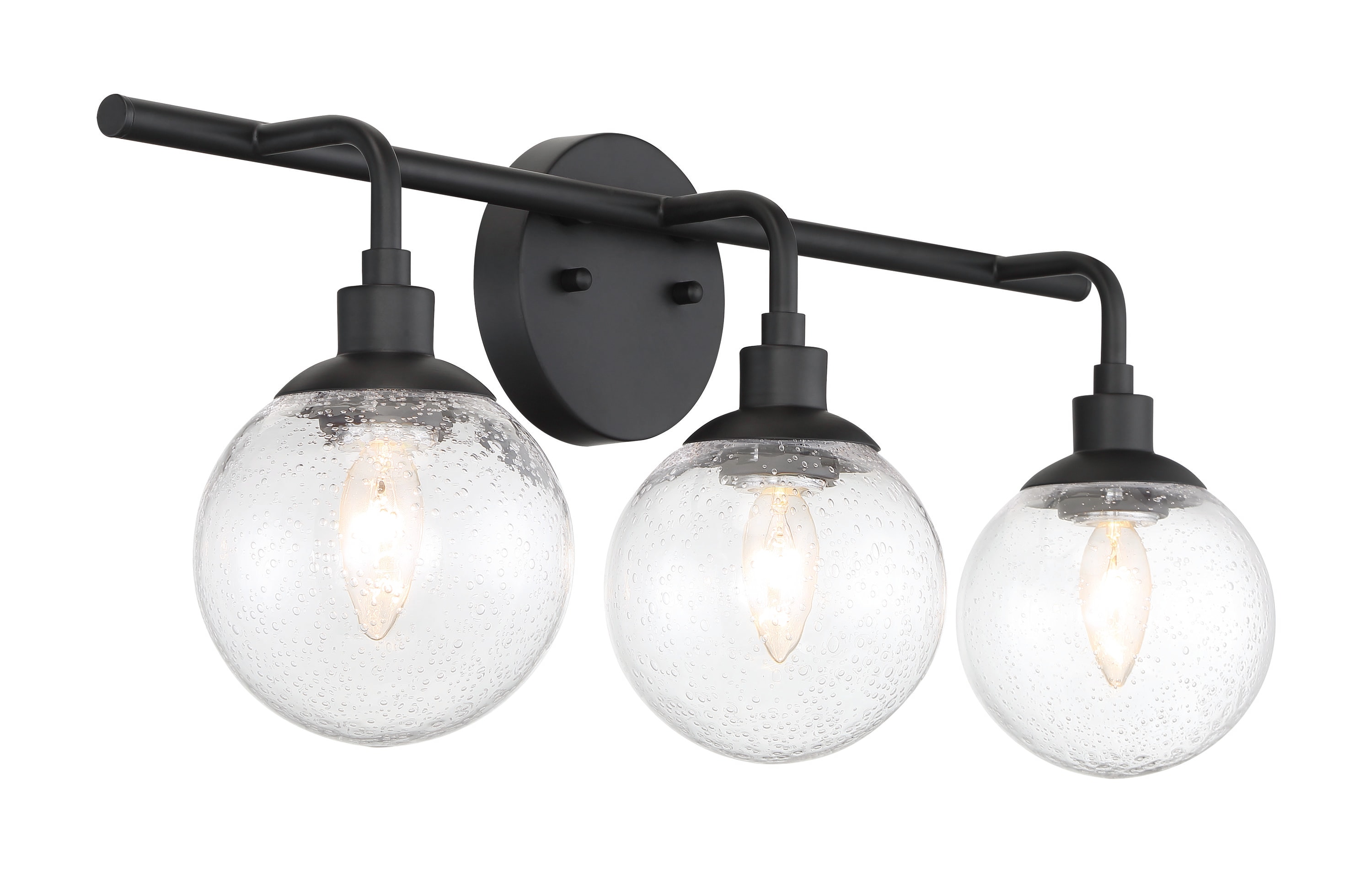 Craftmade 53303-FB Que 23.75-in 3 -Light Black Transitional Vanity light