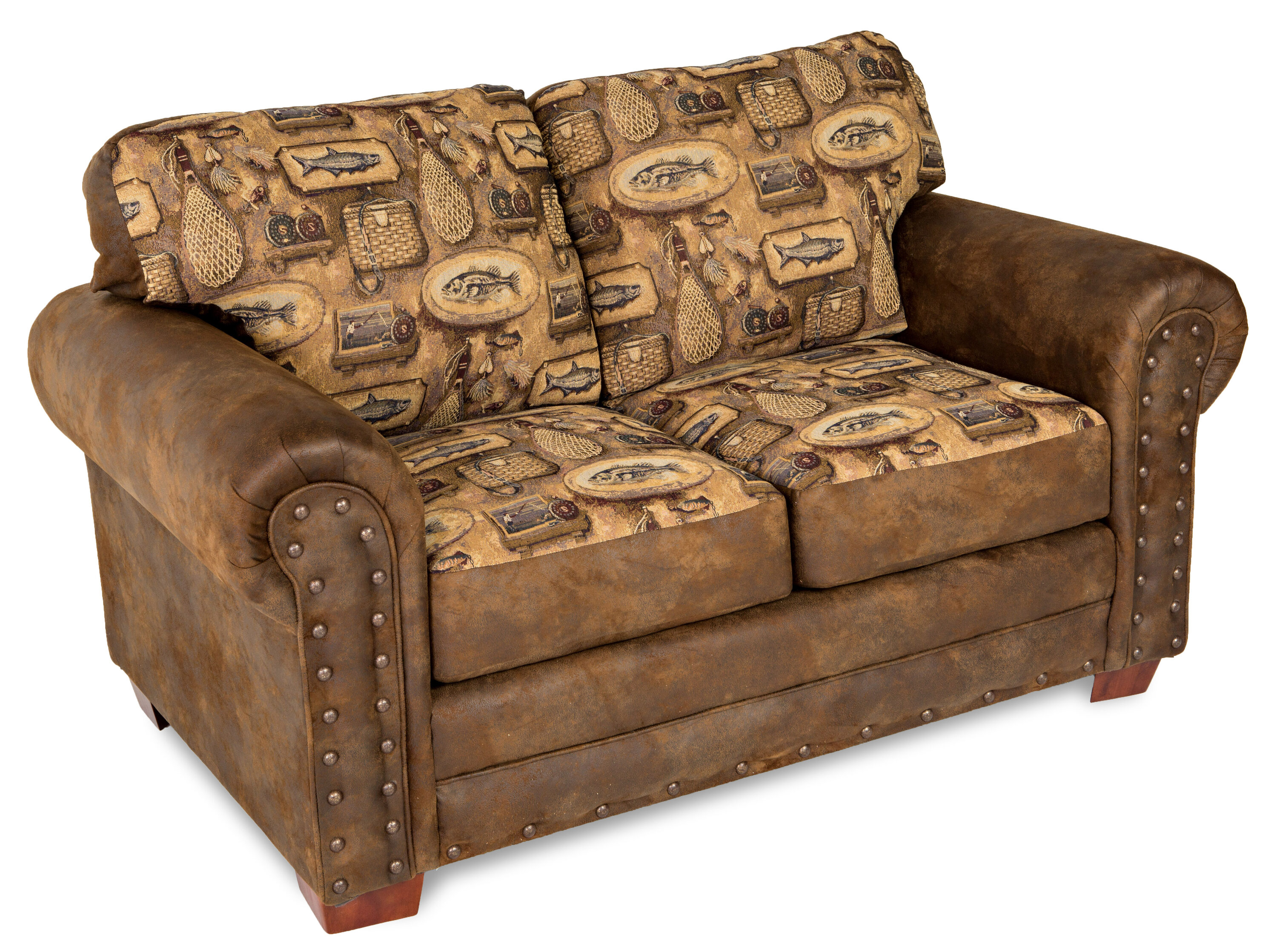 Brown Microfiber and Cotton 4-Piece Sleeper Sofa Set