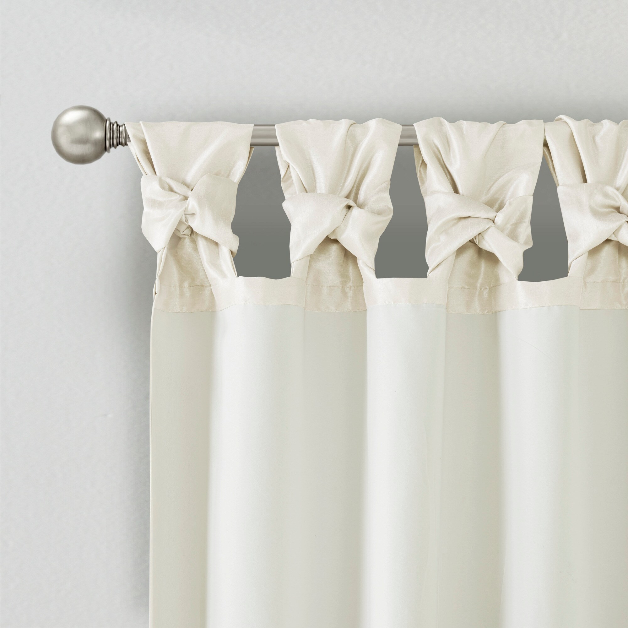 Madison Park 95-in White Interlined Top Tab Single Curtain Panel in the ...