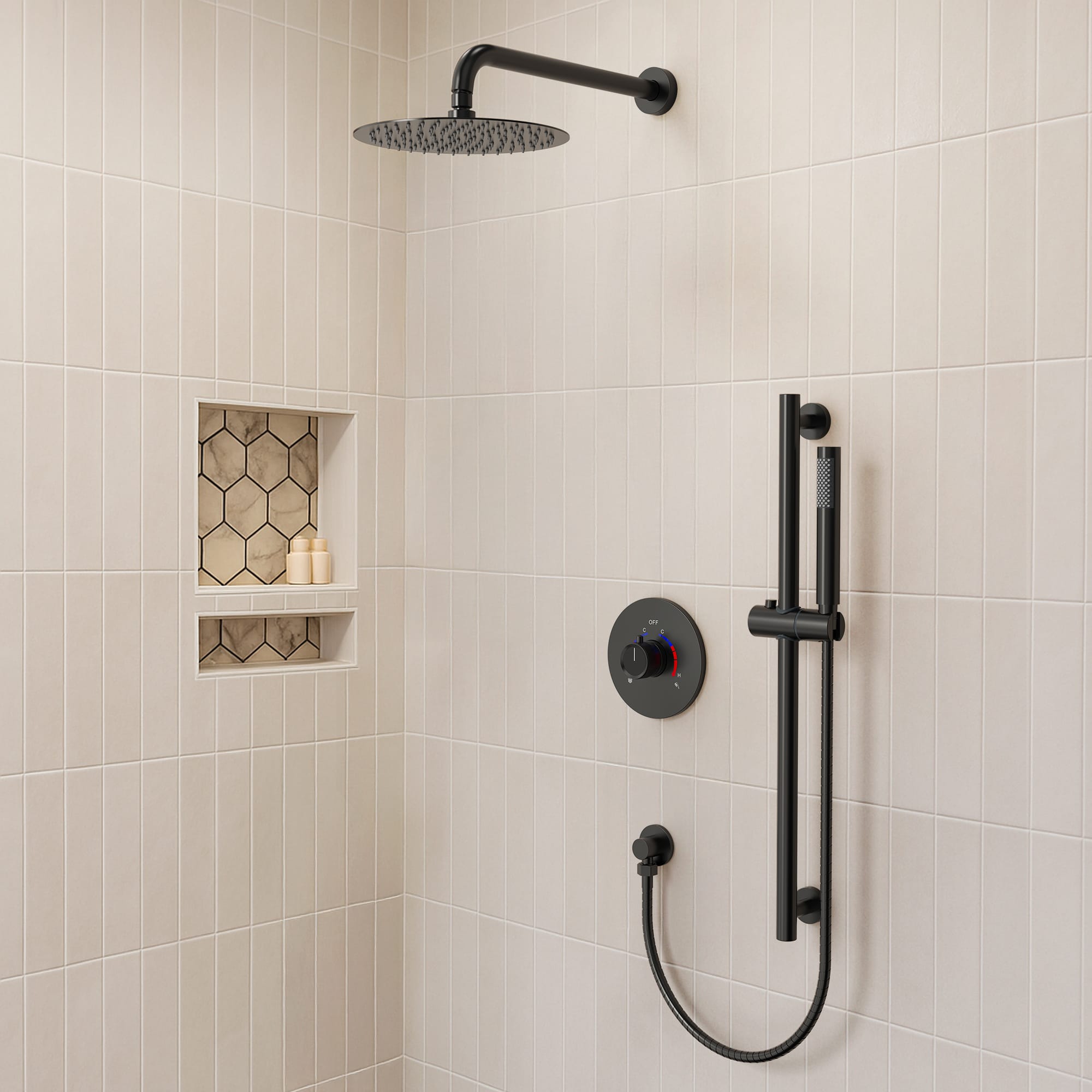 EVERSTEIN SFS-1013-BK10 Showerhead-Bar-Panels - View #2