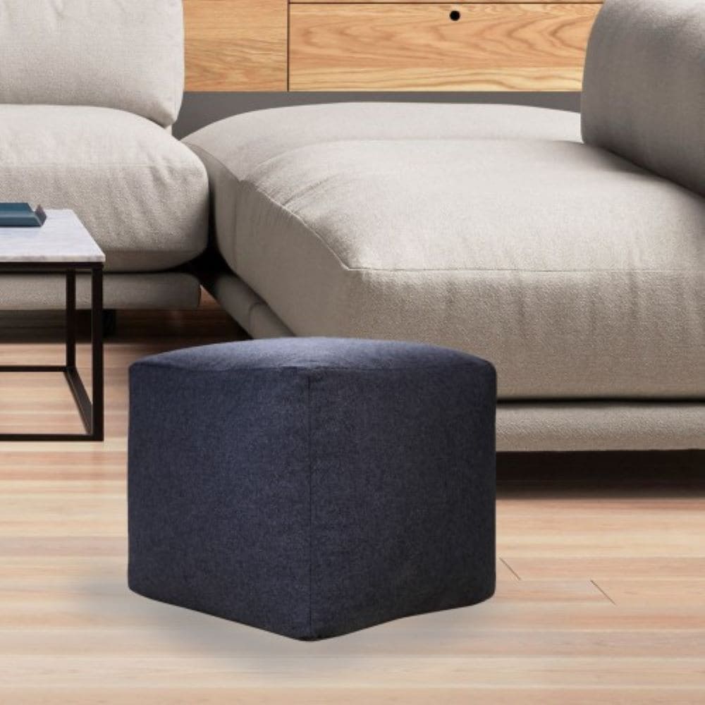 AANNY Designs JJSQPF019 Fulton Modern Dark Gray Pouf Ottoman