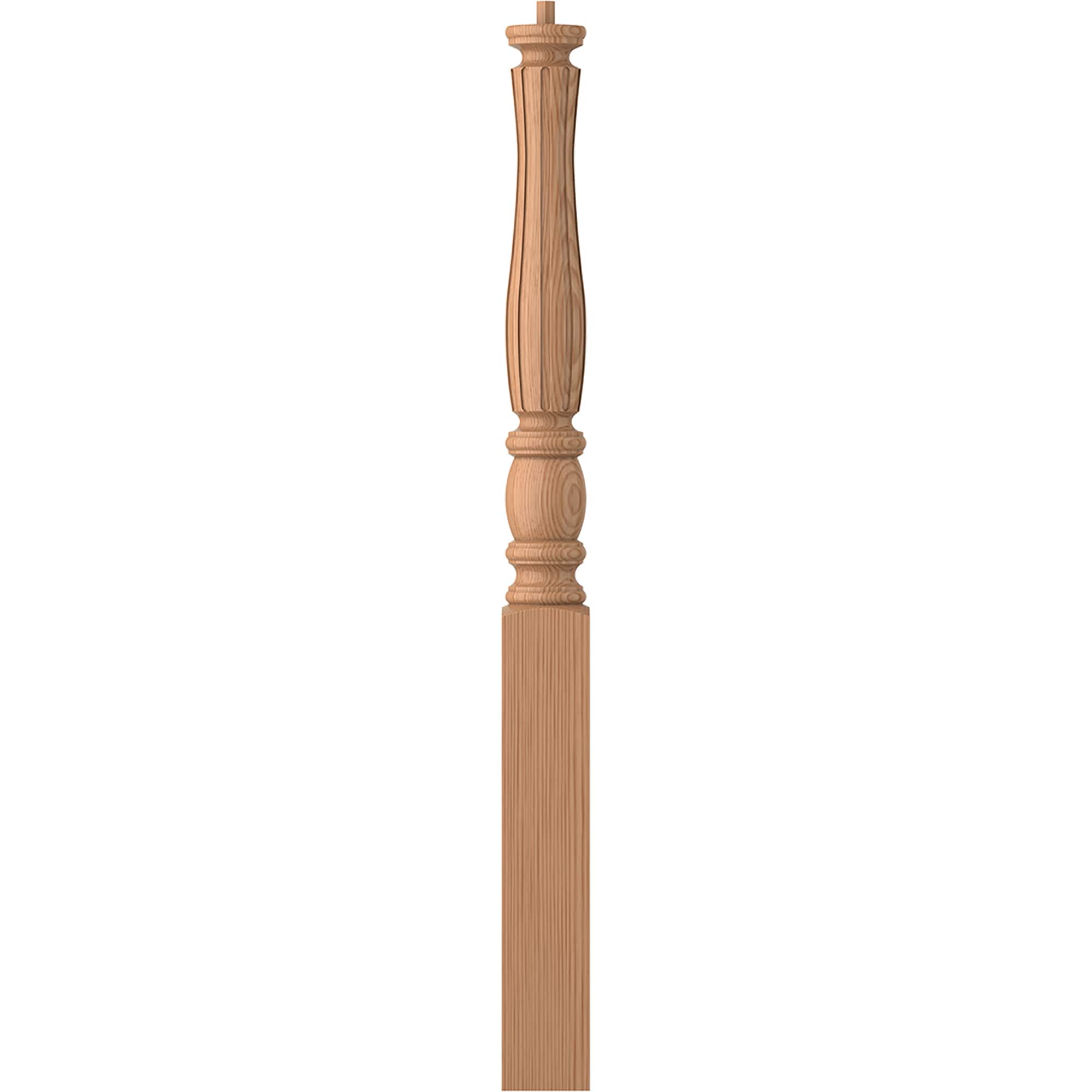 L.J. Smith Stair Systems LJF-3310-AL Briarcliffe 3.5-in x 43-in Unfinished Alder Starting Stair Newel Post