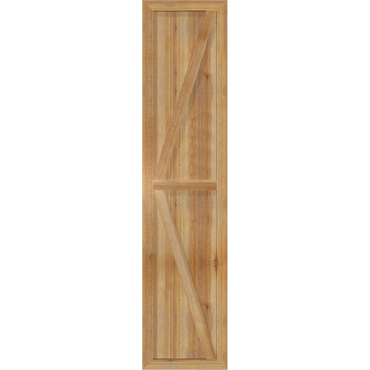 Ekena Millwork RBF06Z16X070RWR 16.125-in W x 70-in H Unfinished Paintable/Stainable Board and batten Framed with z-bar Wood Exterior Shutters ( 2 -Pack )