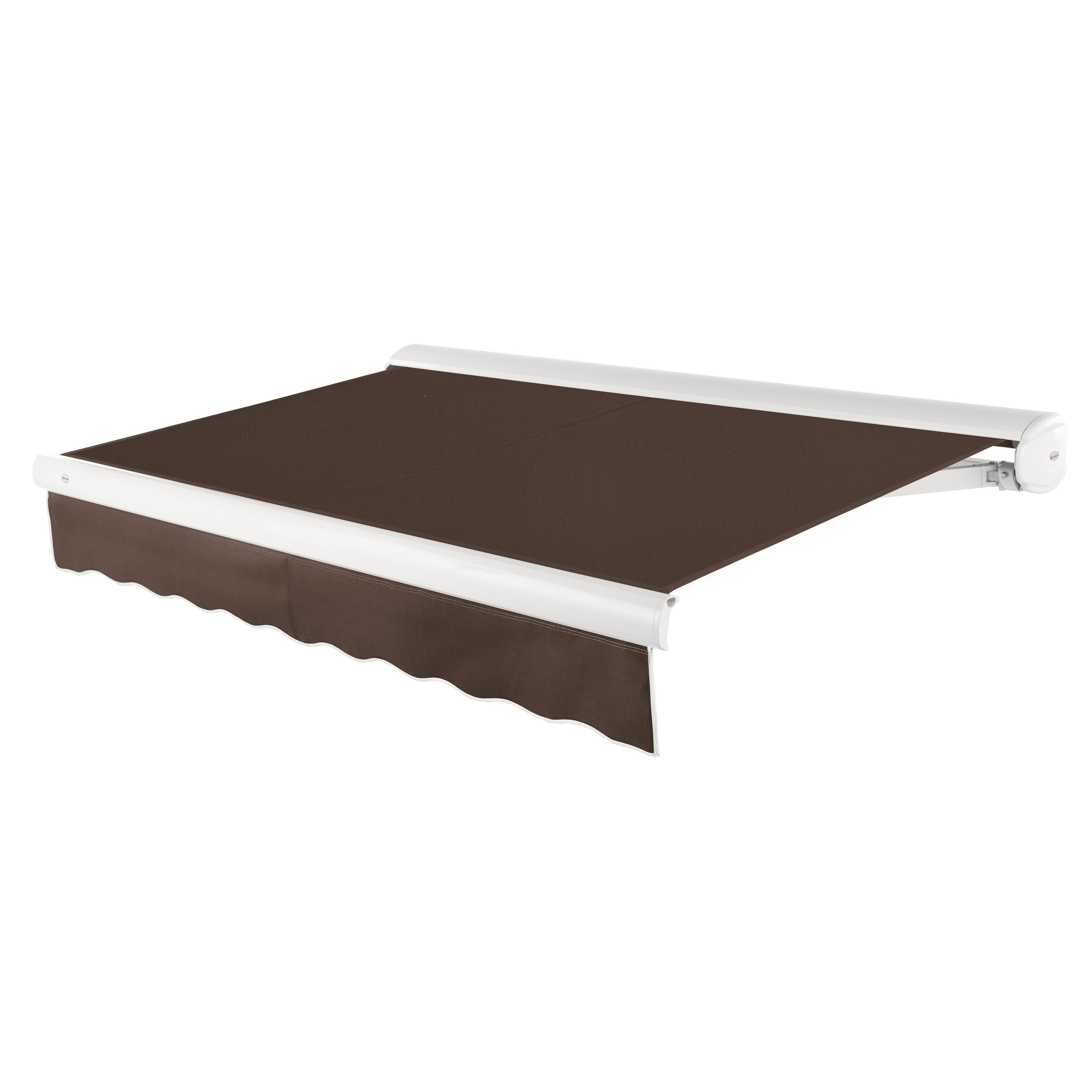Awntech KWL8-L-BR Key West Left Motor 96-in Wide x 78-in Projection x 10-in Height Fabric Brown Solid Motorized Retractable Patio Awning