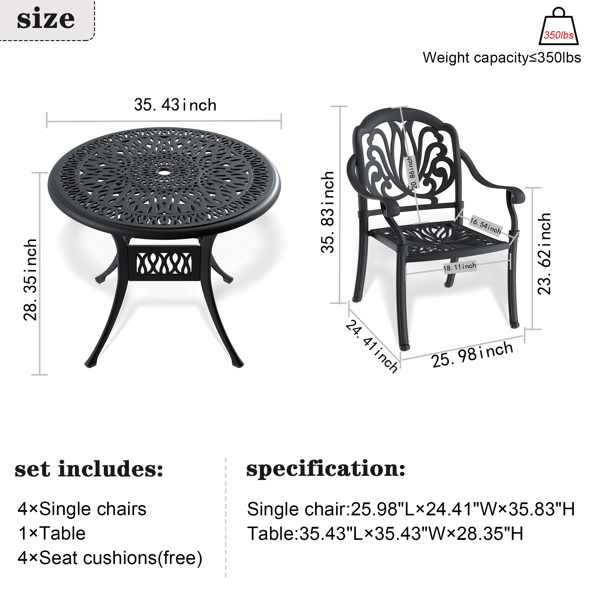 Kahomvis NICE-QPW1-001 Patio-Tables - View #2