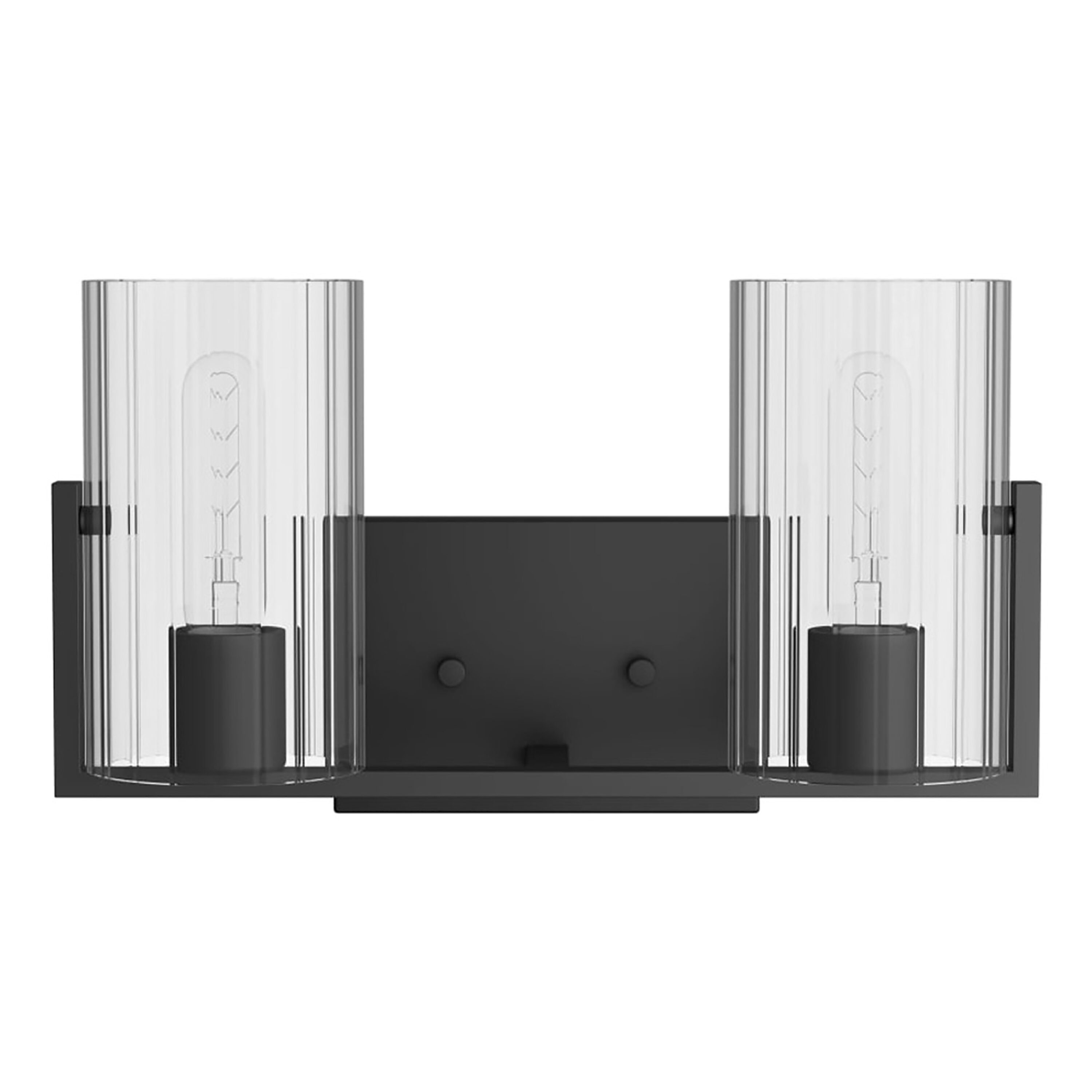 Signature Hardware 482613 Lakeview 14.25-in 2-Light Matte Black Contemporary/Modern Vanity Light