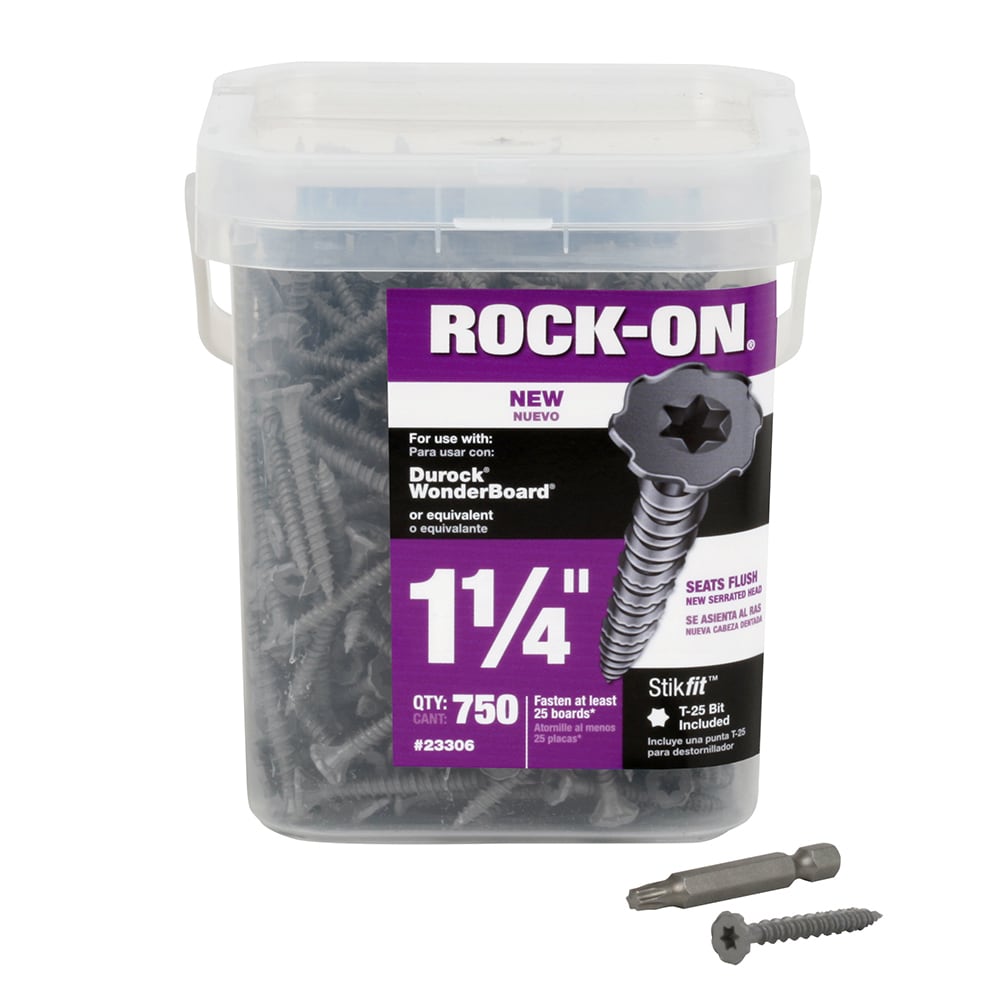 Rock-On 23306 #9 x 1-1/4-in Star -Drive Self-drilling Cement board Screws 750 -Count