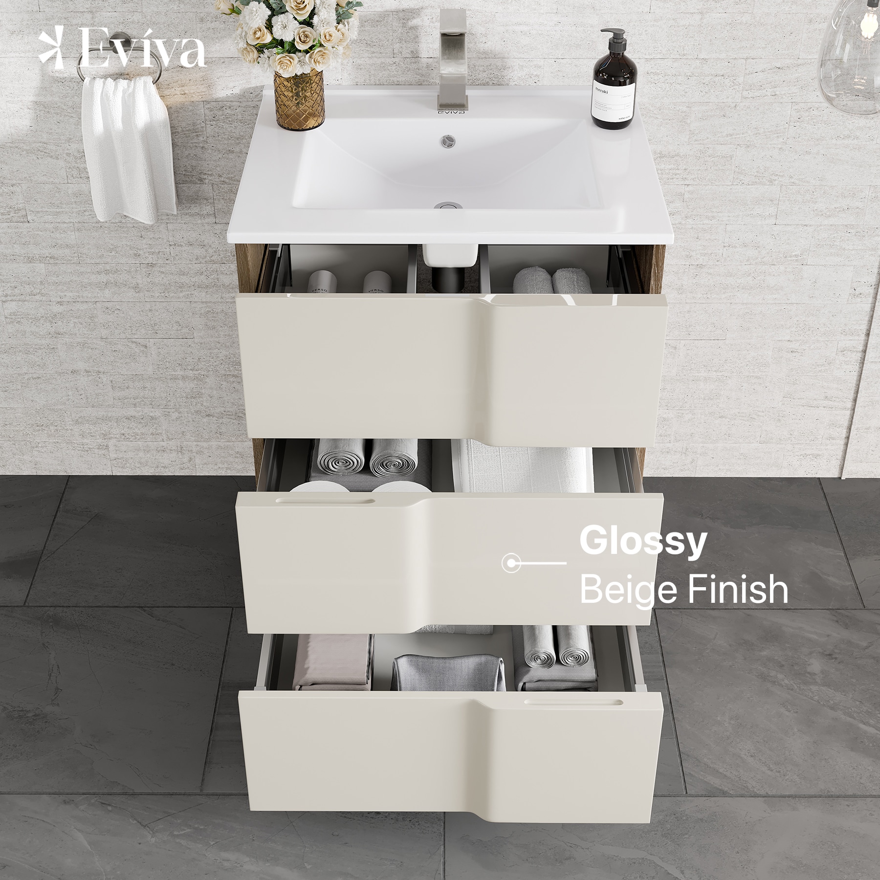 Eviva EVVN566-24WH/BG Bath-Vanity-Combo - View #3