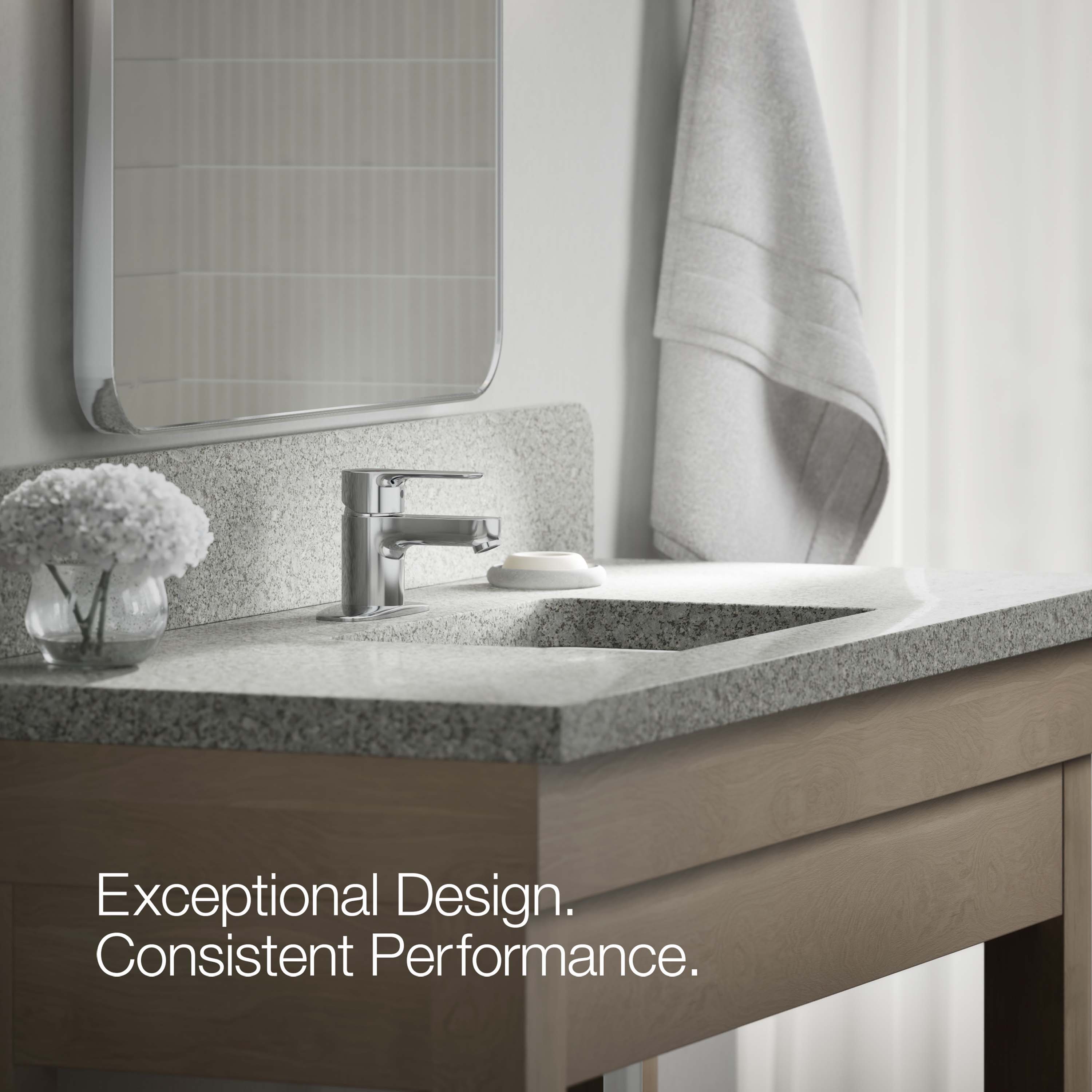 KOHLER July Polished Chrome 4-in centerset 1-handle WaterSense Low-arc ...