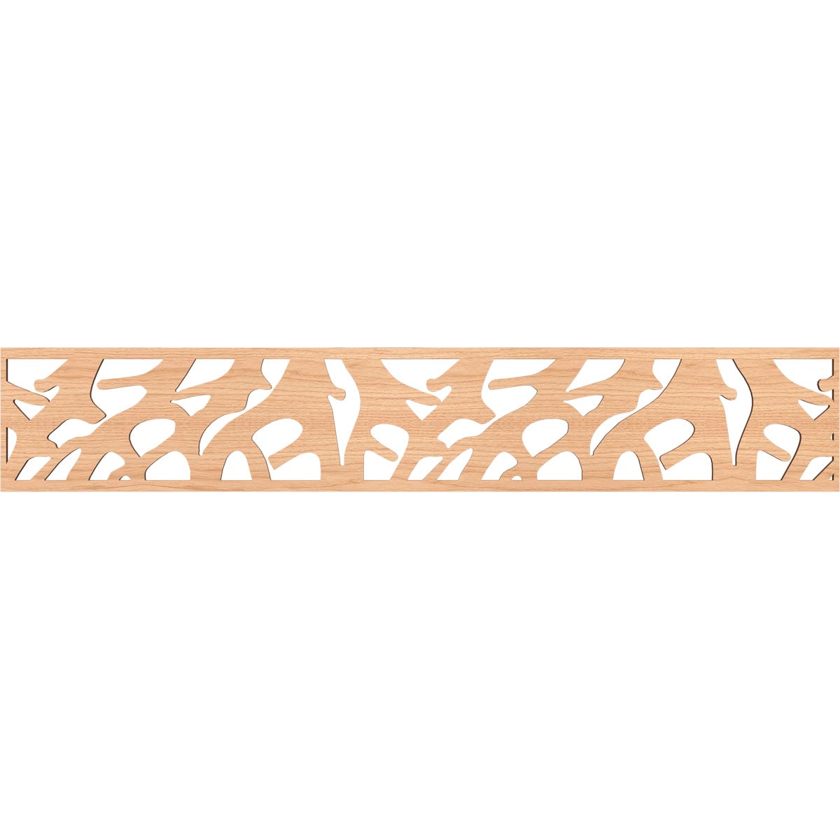 Ekena Millwork MLDA08X46MATHI Manton Fretwork Flat Trim 8-in x 3.89-ft Hickory Brown Unfinished 2156608 Pierced Wall Panel Moulding