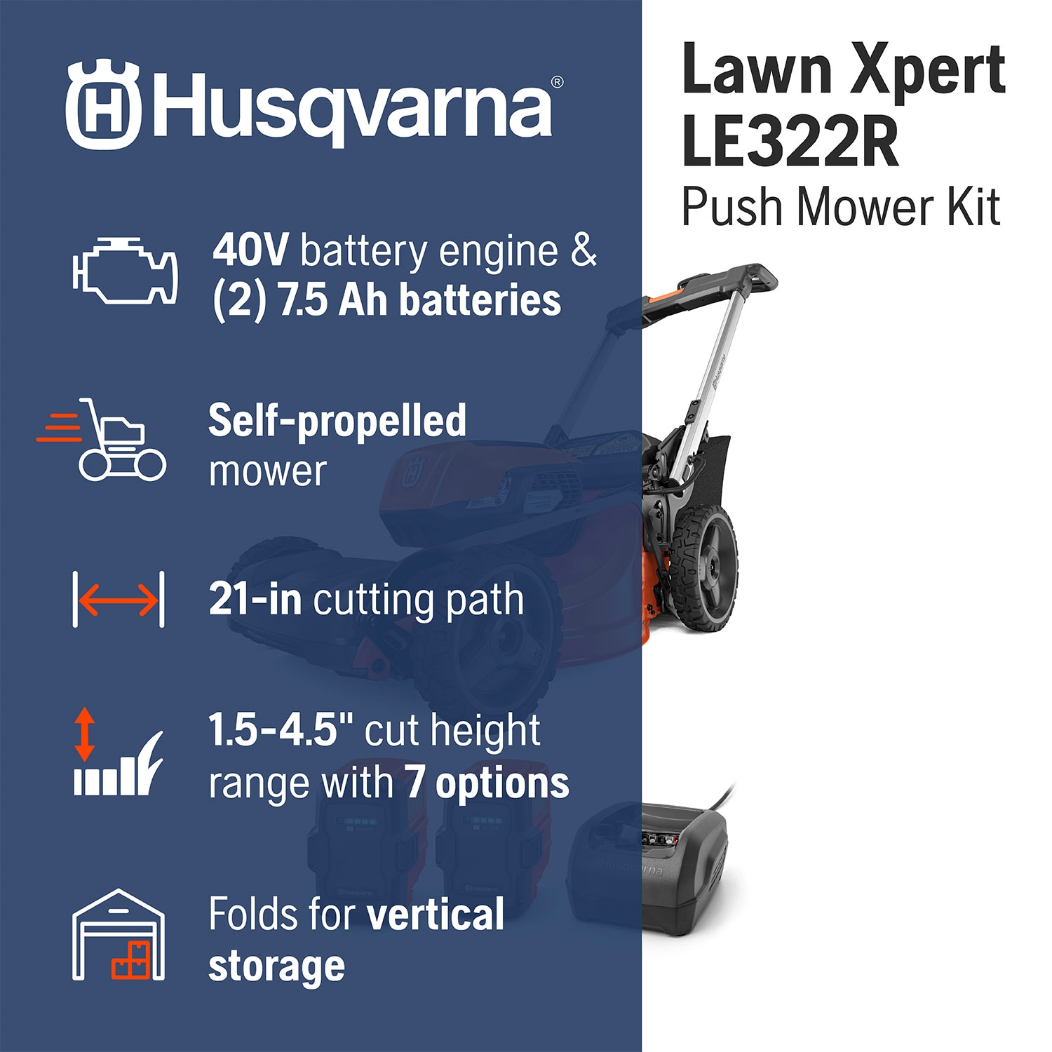 Husqvarna 970607602 Cordless-Elec-Push-Mowers - View #2