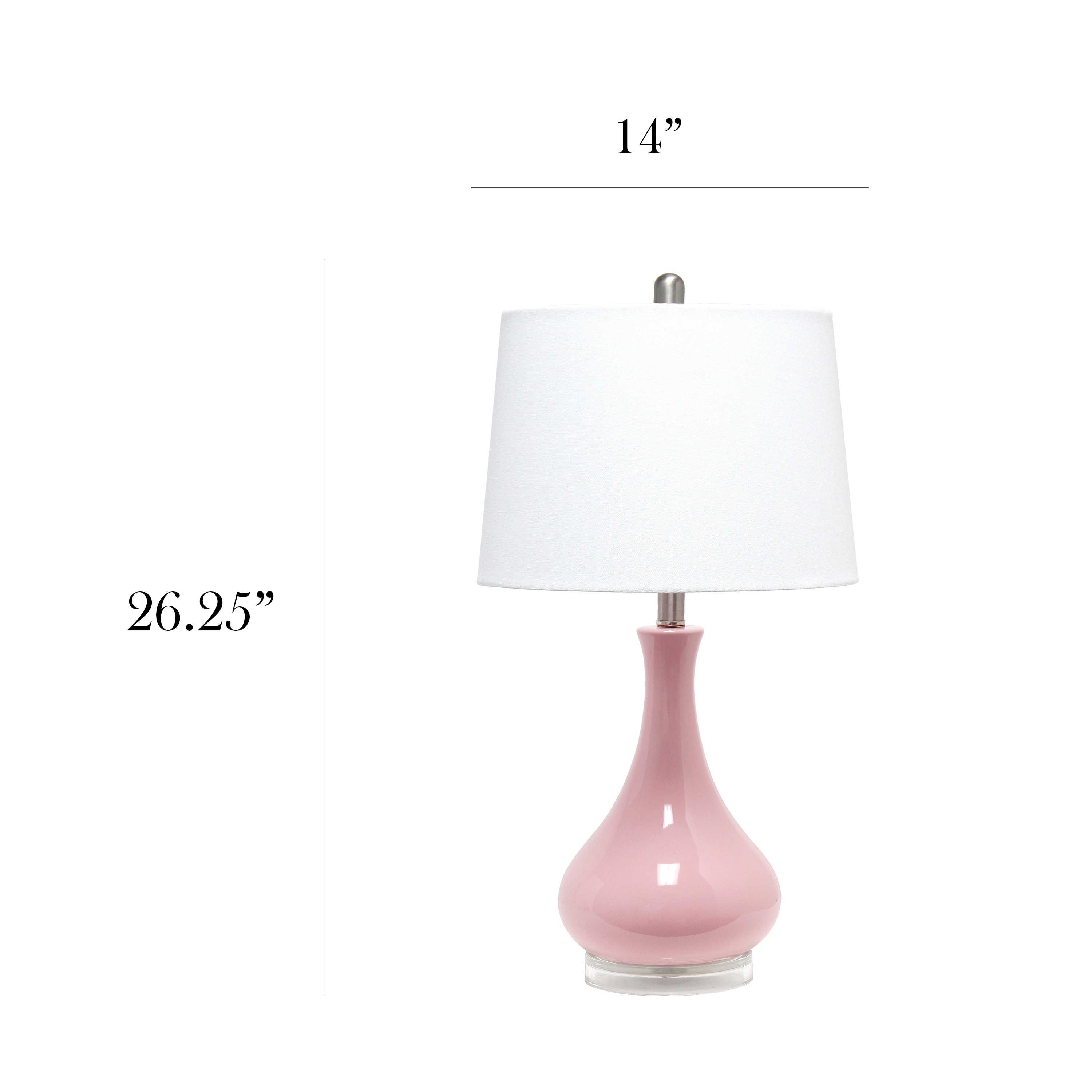 Lalia Home Classix 26.25-in Rose Pink Rotary Socket Table Lamp