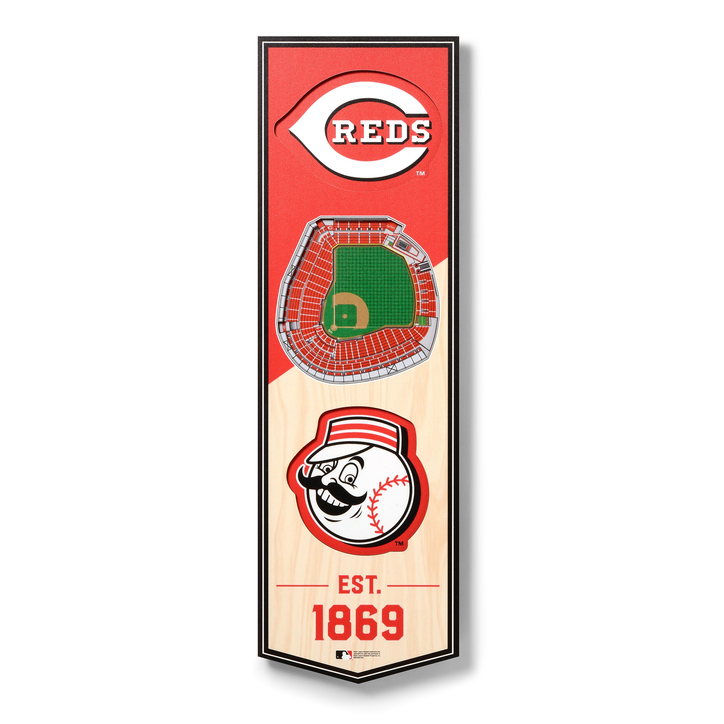 YouTheFan 1903233 17 x 12.5 in. MLB Cincinnati Reds Fan Cave