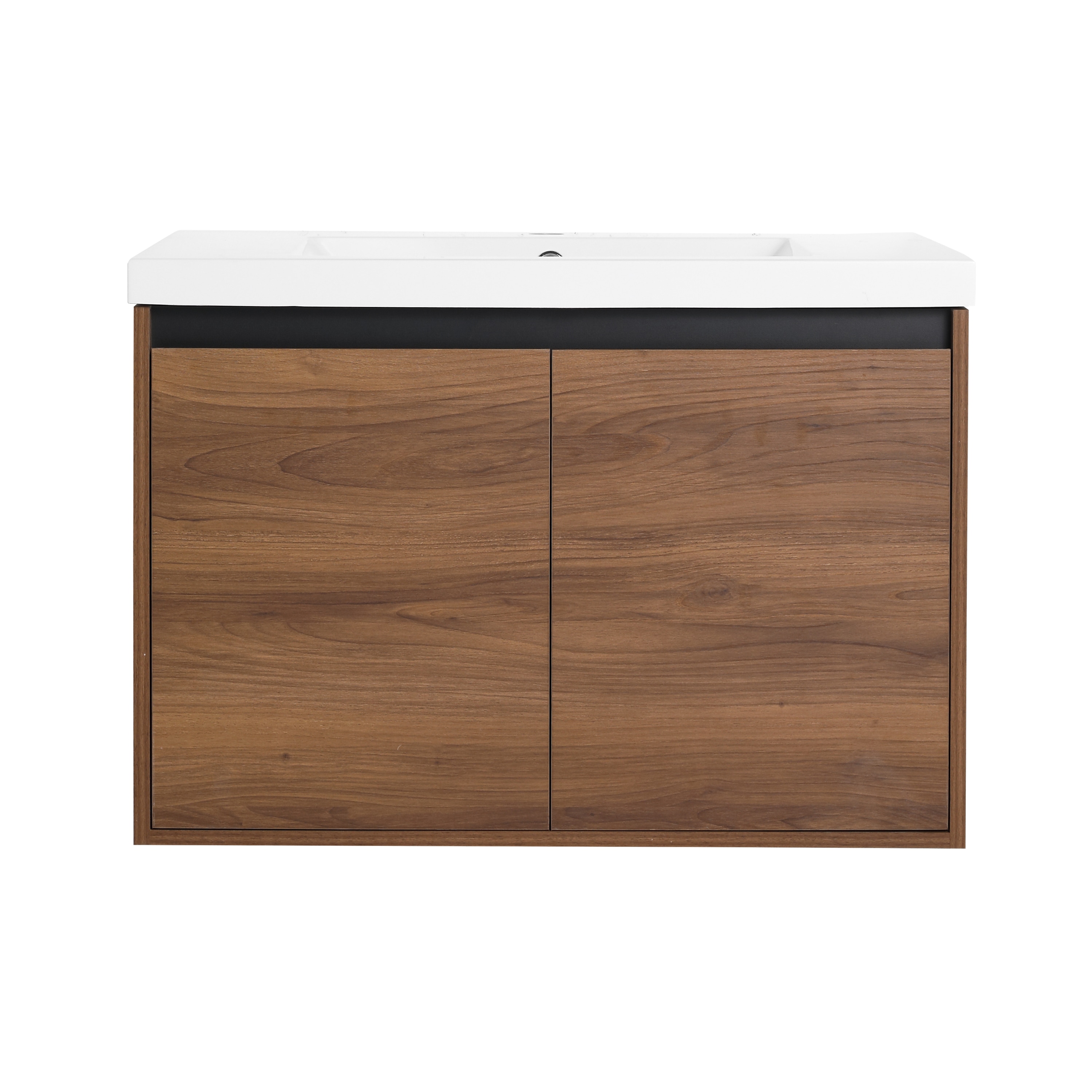 Iseryn 29.53-in Brown Undermount Single Sink Floating Bathroom Vanity with White Acrylic Top