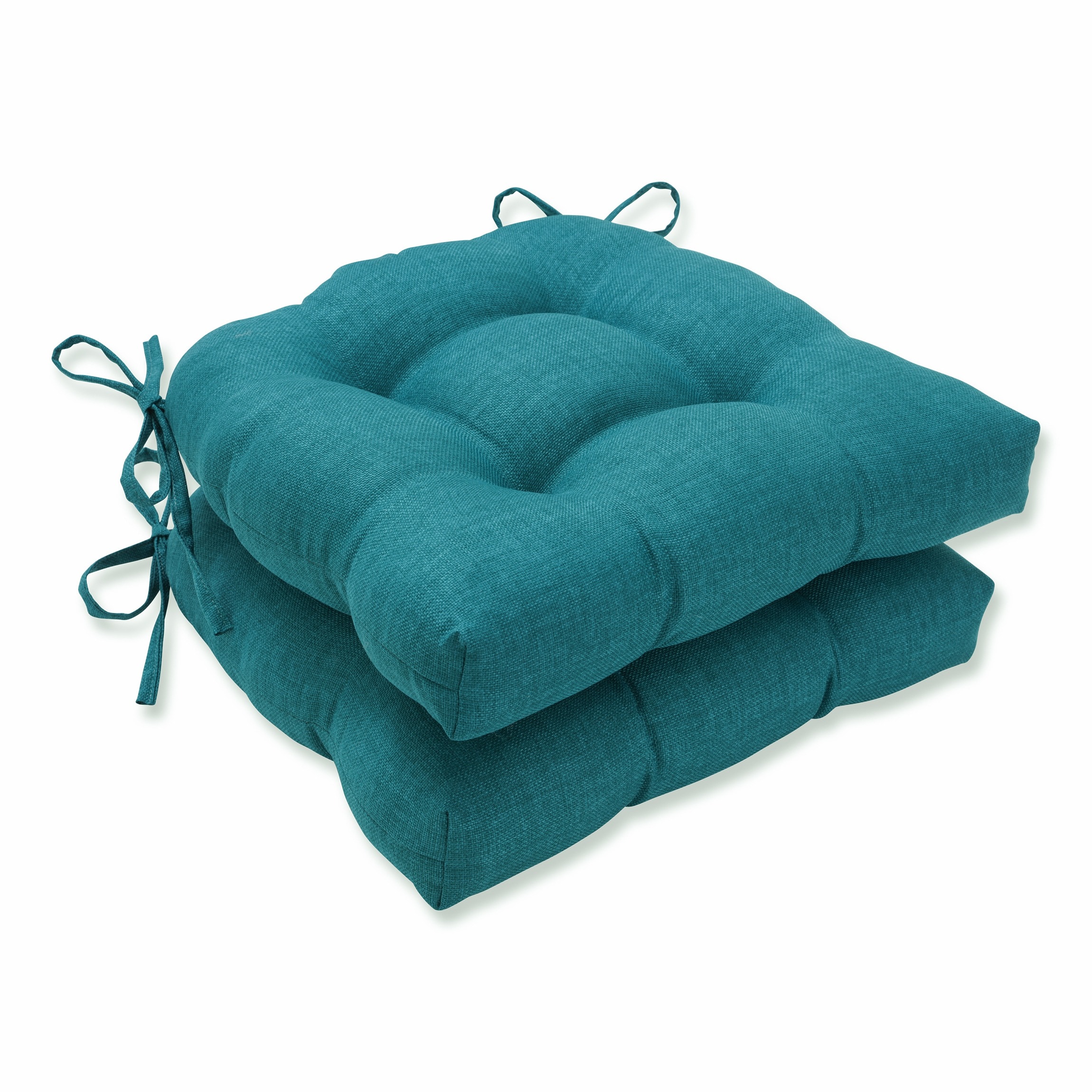 Pillow Perfect 666716 Rave Teal 15.5-in x 14.5-in 2 -Piece Green Patio chair cushion