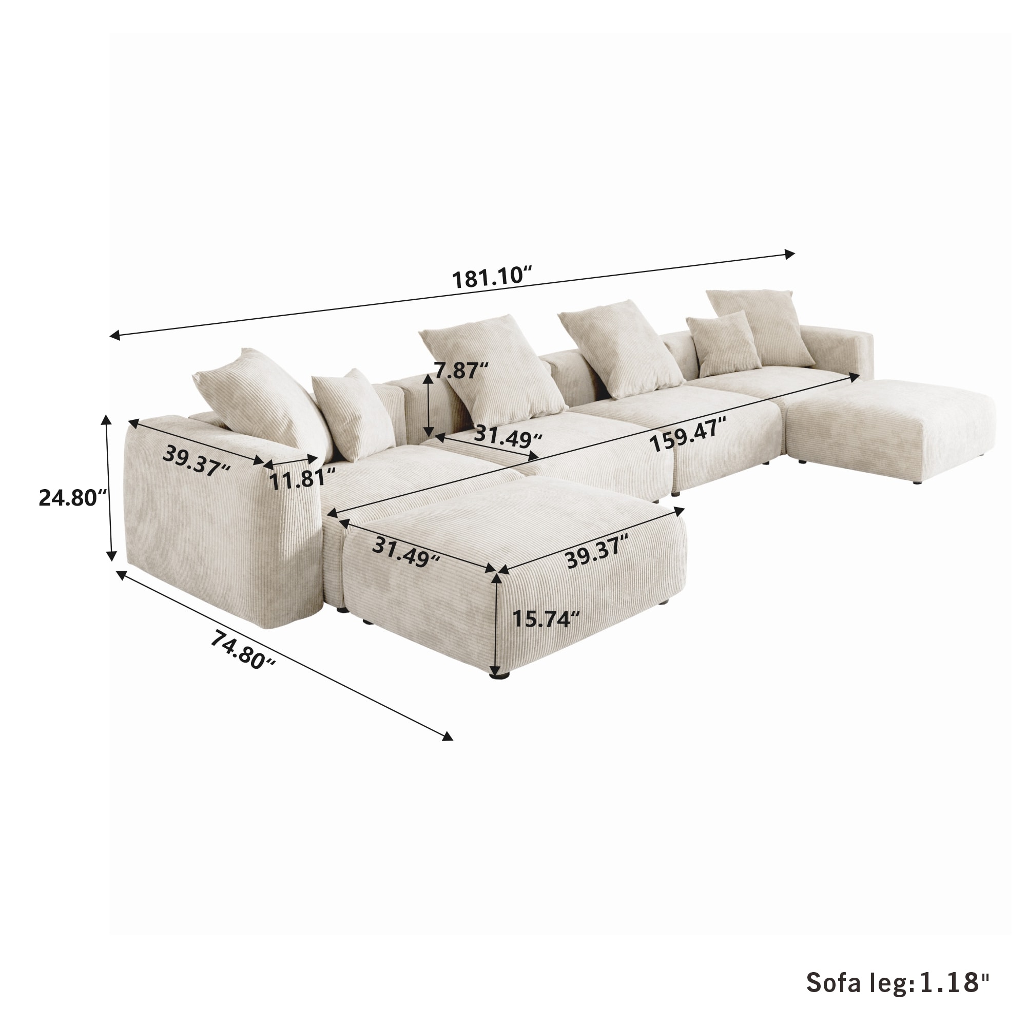 BuotiqHom DH-S4+2-126BE Sofas-Loveseats - View #3