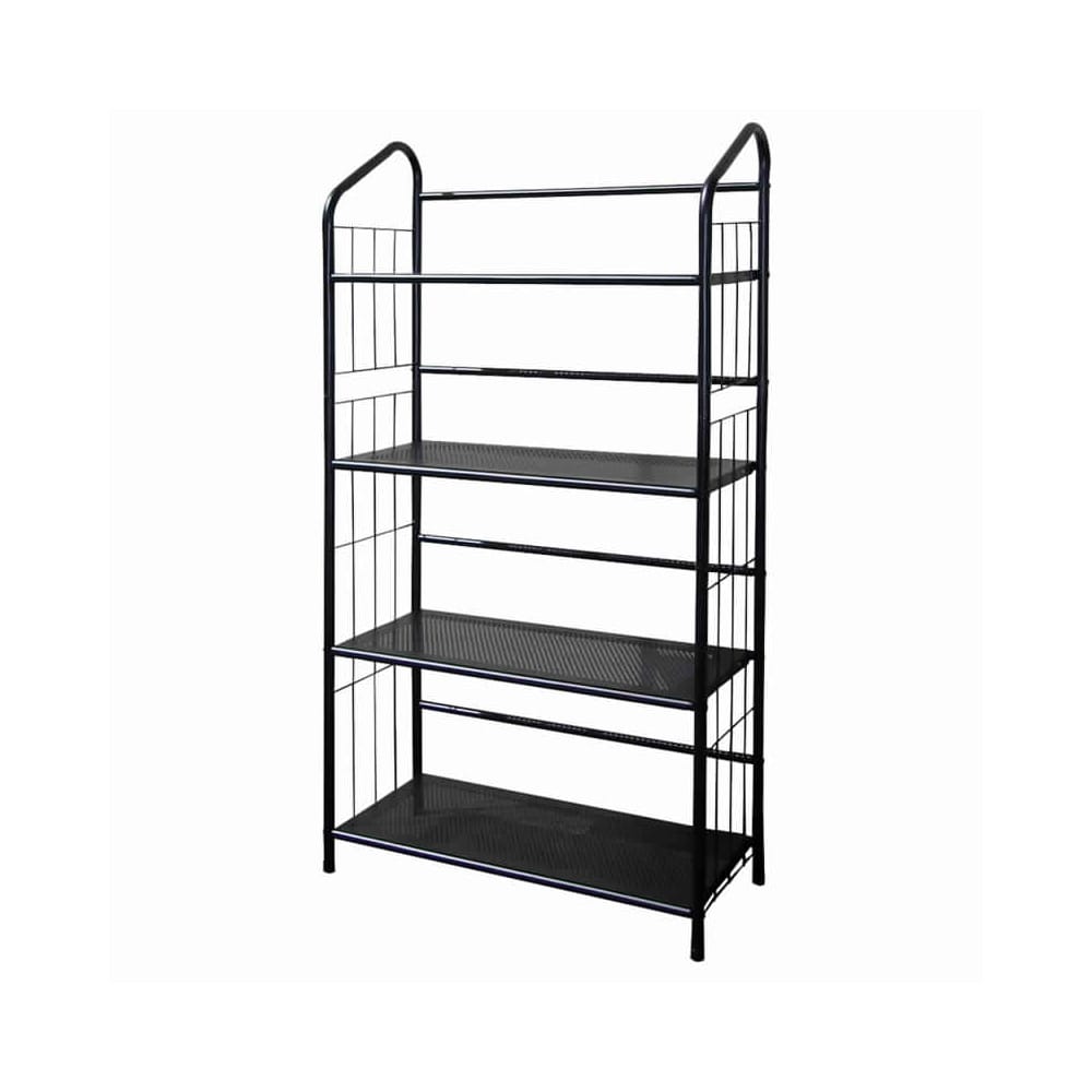 Benzara BM96097 Black Metal 3-Shelf Bookcase (11-in W x 49-in H x 26-in D)