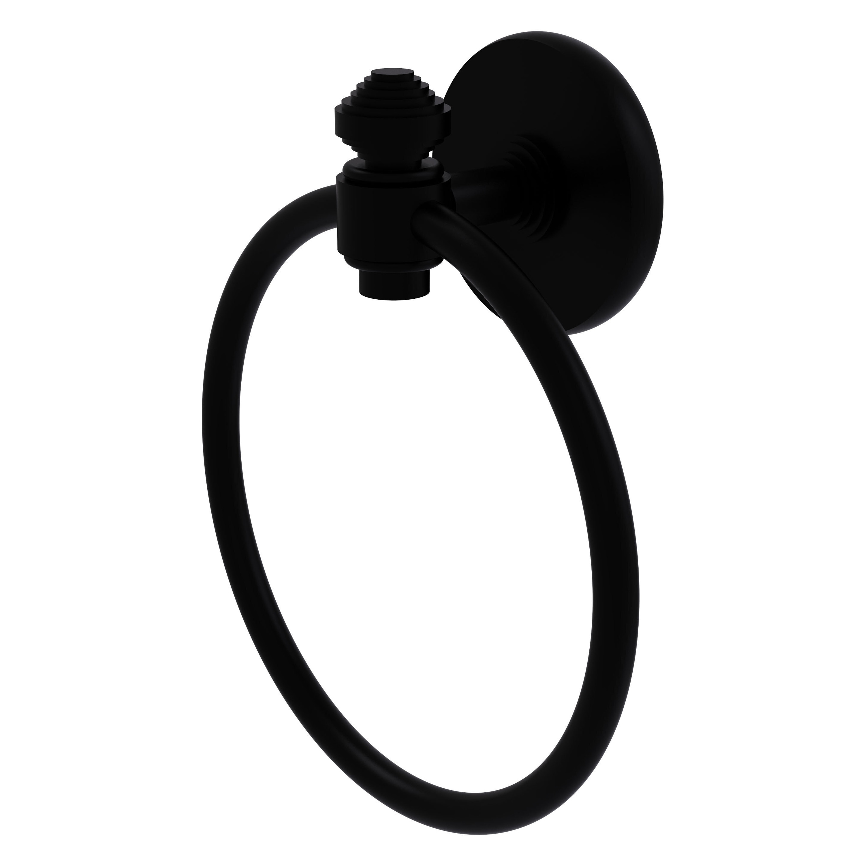 Allied Brass SB-16-BKM Southbeach Matte Black Wall mount Single Towel Ring