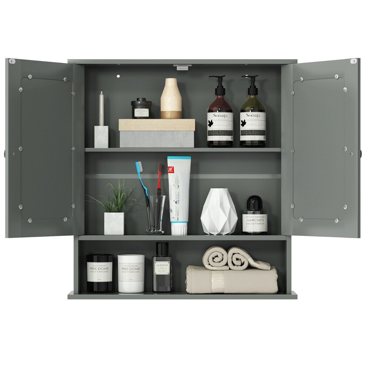 Forclover HYFC-BA396GR Bathroom-Wall-Cabinets - View #12