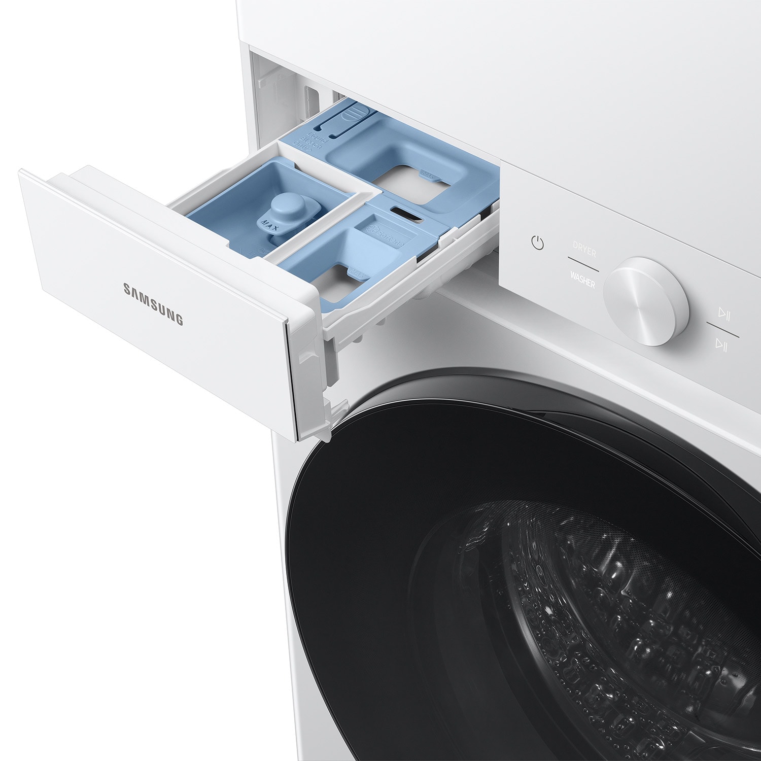 Samsung Bespoke AI Laundry Hub Gas Stacked Laundry Center with 4.6-cu ...