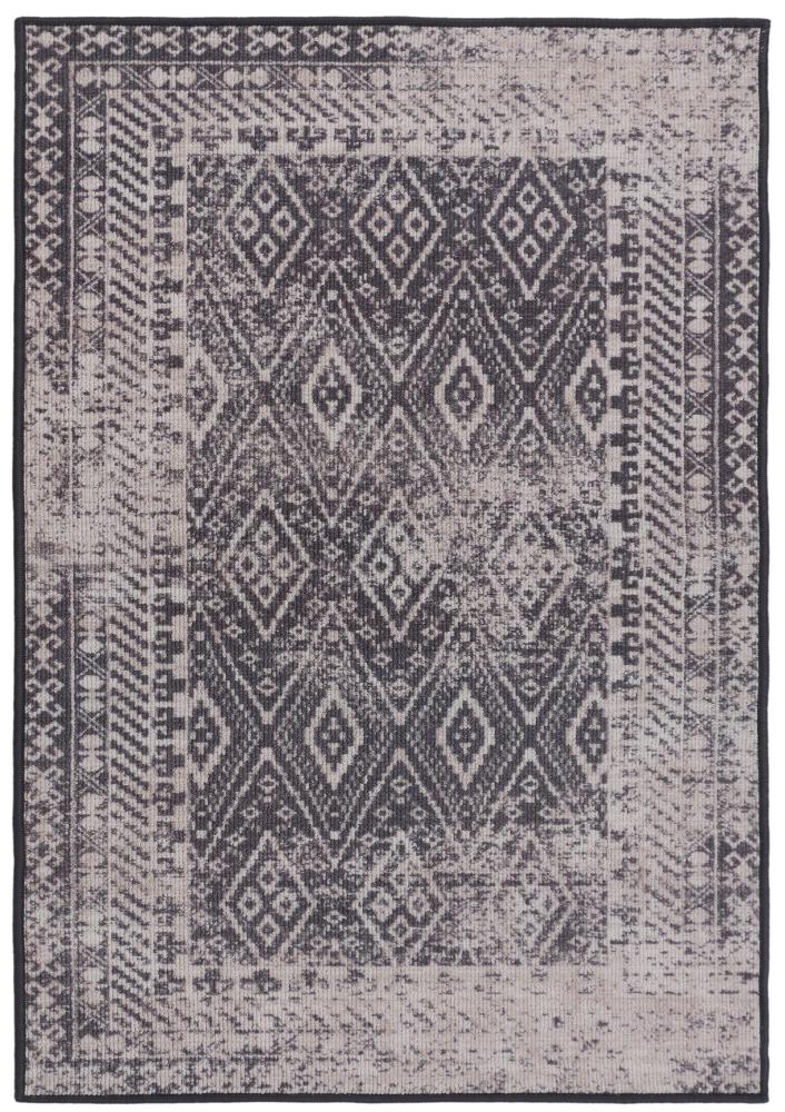 Zig Zag 12342076 Fairisle 3 X 5 (ft) Gray Indoor Distressed/Overdyed Area Rug