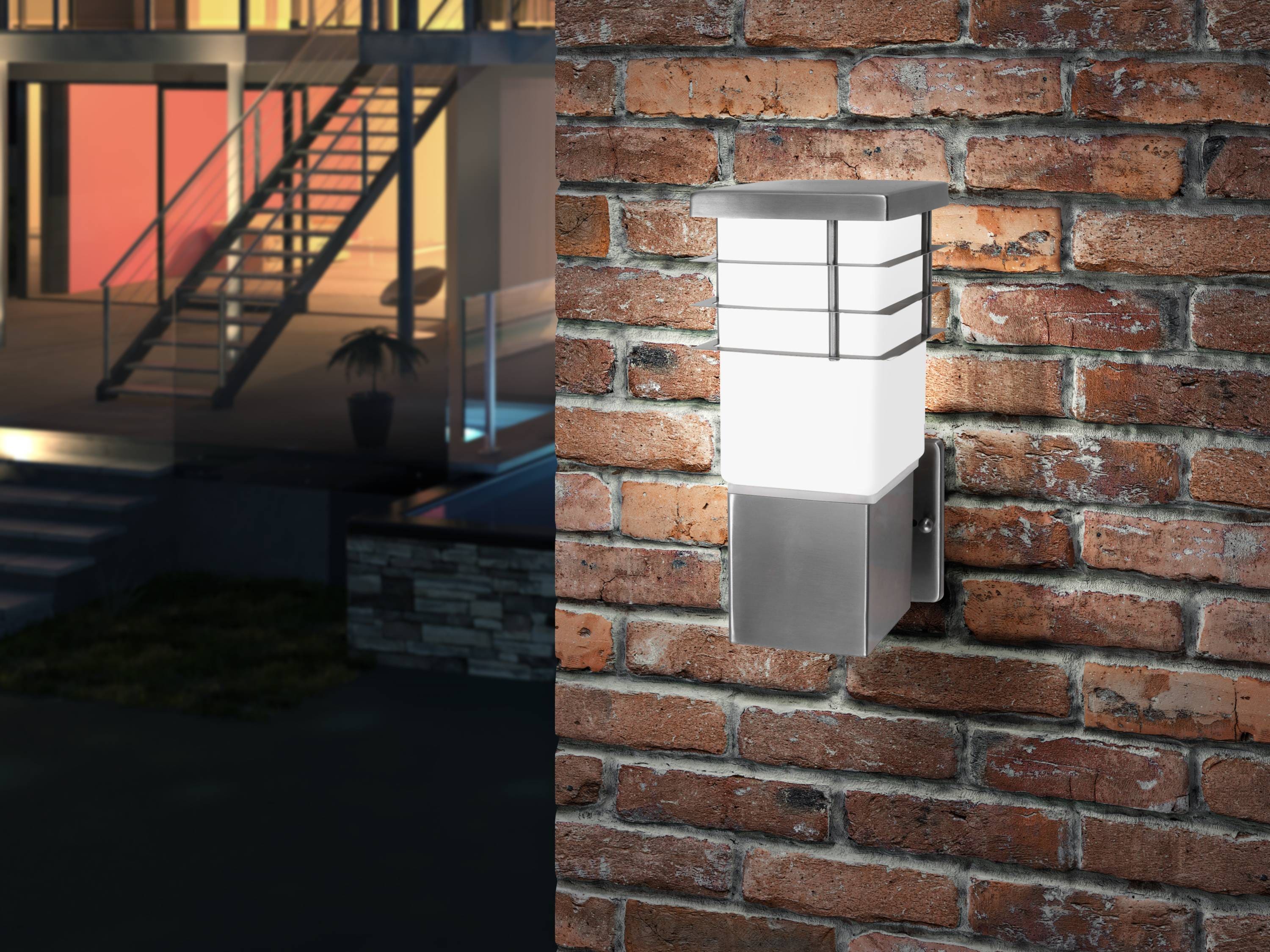 EGLO Calgary 1-Light 10.63-in Silver Outdoor Wall Light in the Outdoor ...