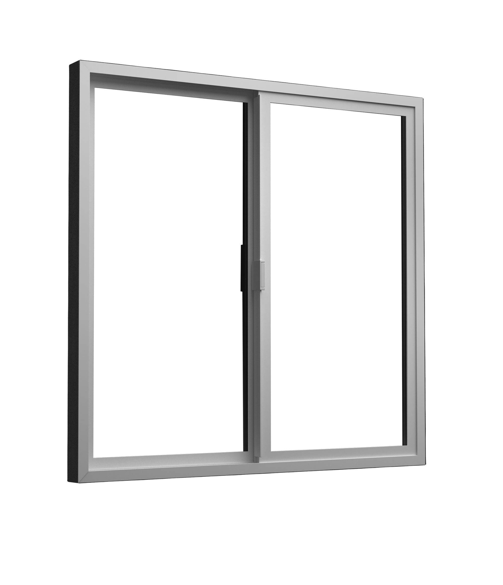 Milgard V300 Trinsic Series 47-1/2-in x 41-1/2-in x 2-7/8-in Jamb Left-operable Vinyl White Sliding Window Half Screen Included Stainless Steel -  2110-4036