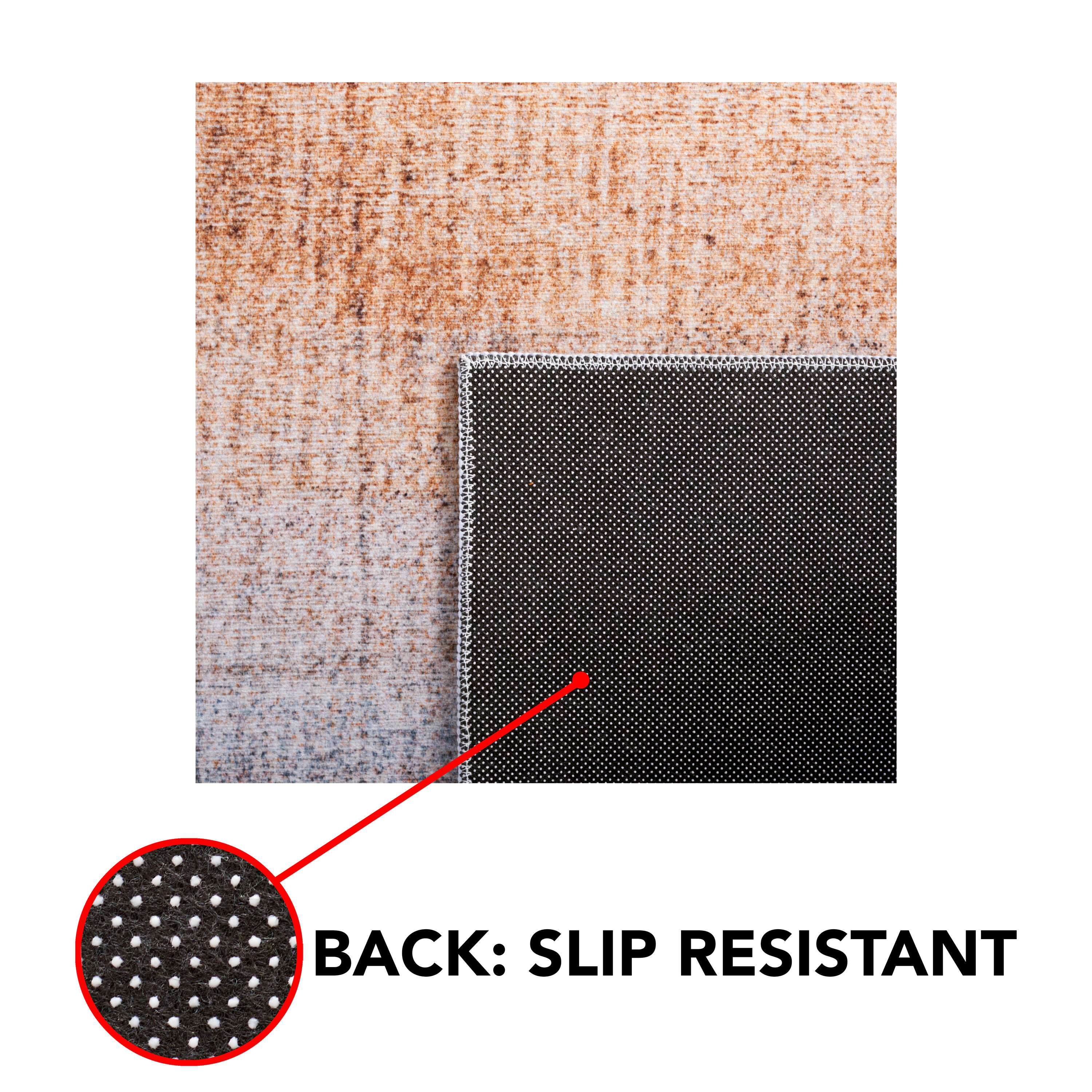 Tacoma TAC816 Power Loomed Machine Washable Accent Rug - Grey/Rust - 3'x5' - Safavieh.