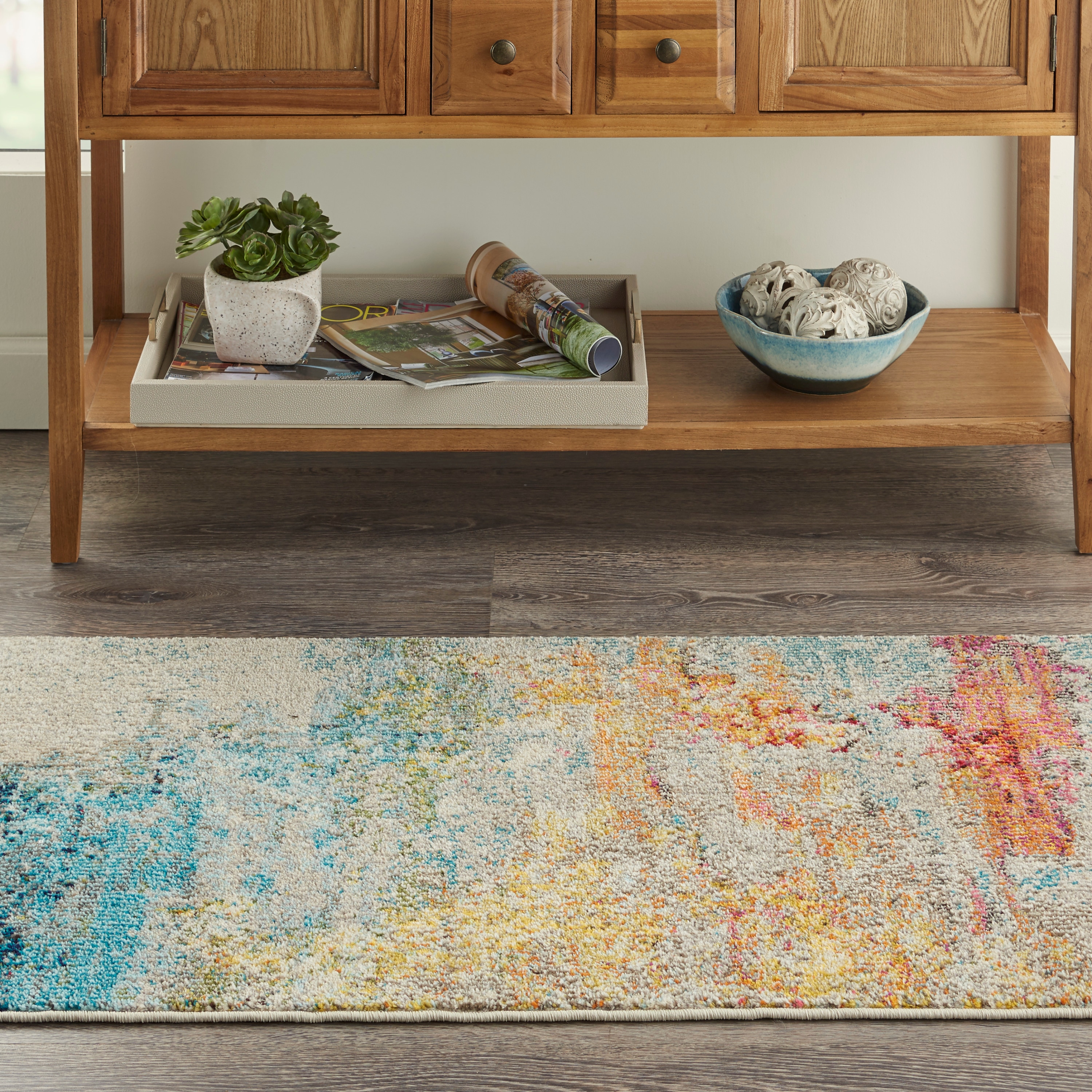 Nourison 99446722904 Celestial 3 x 5 (ft) Loomed Polypropylene Multiple colors/finishes Rectangular Indoor Distressed/Overdyed Vintage Area rug