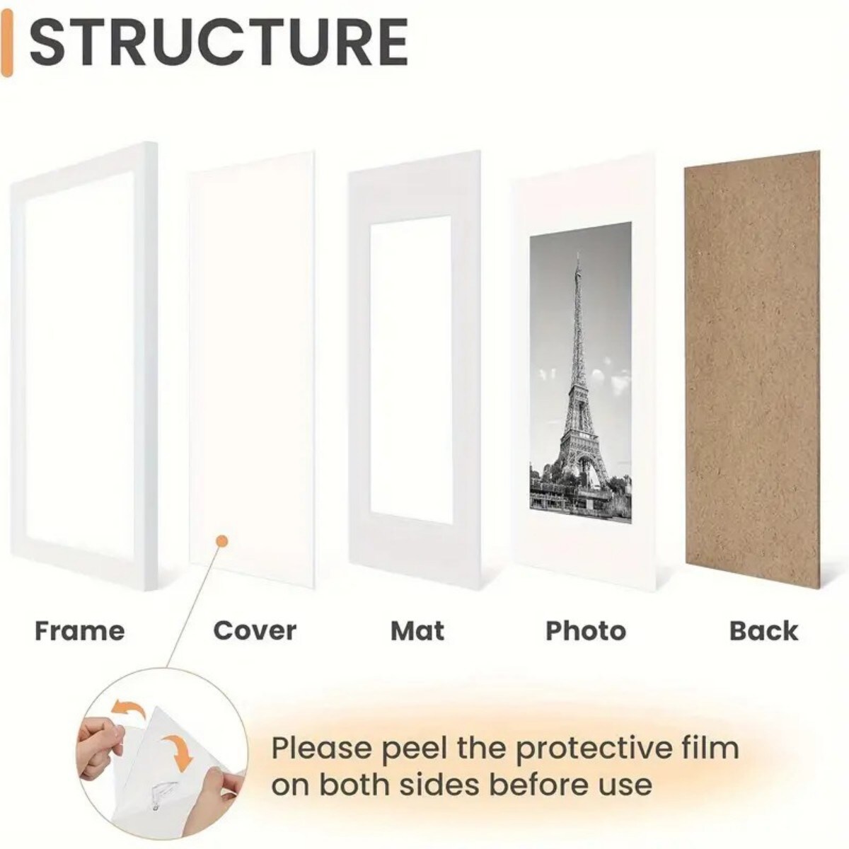 DecorUHome FRAME1216-5-WH Picture-Frames - View #2