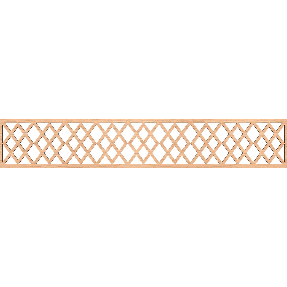 Ekena Millwork MLDA08X46HADHI Hadley Fretwork Flat Trim 8-in x 3.89-ft Hickory Brown Unfinished 2156620 Pierced Wall Panel Moulding