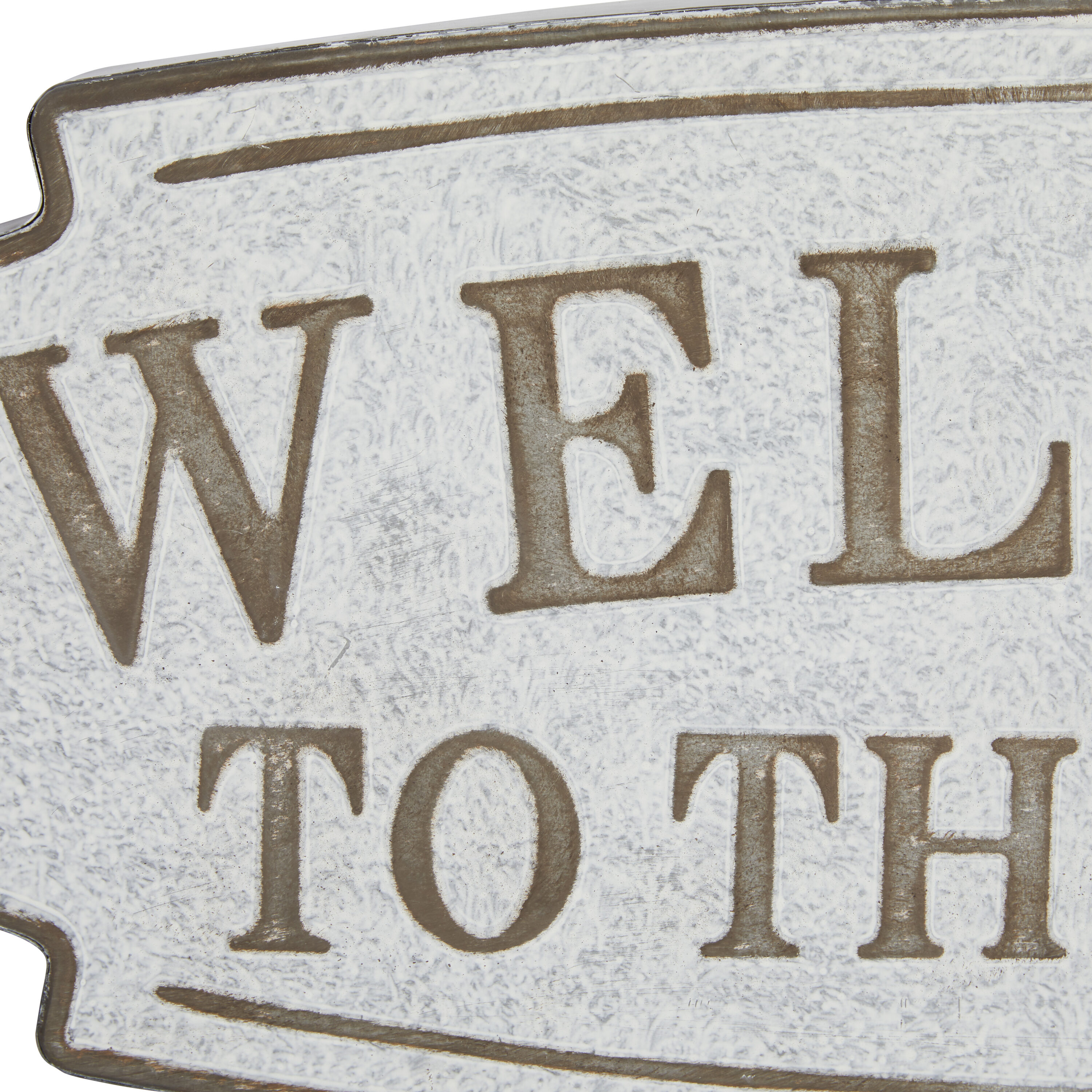 Rustic Beige and Off-White Iron Farmhouse Welcome Sign