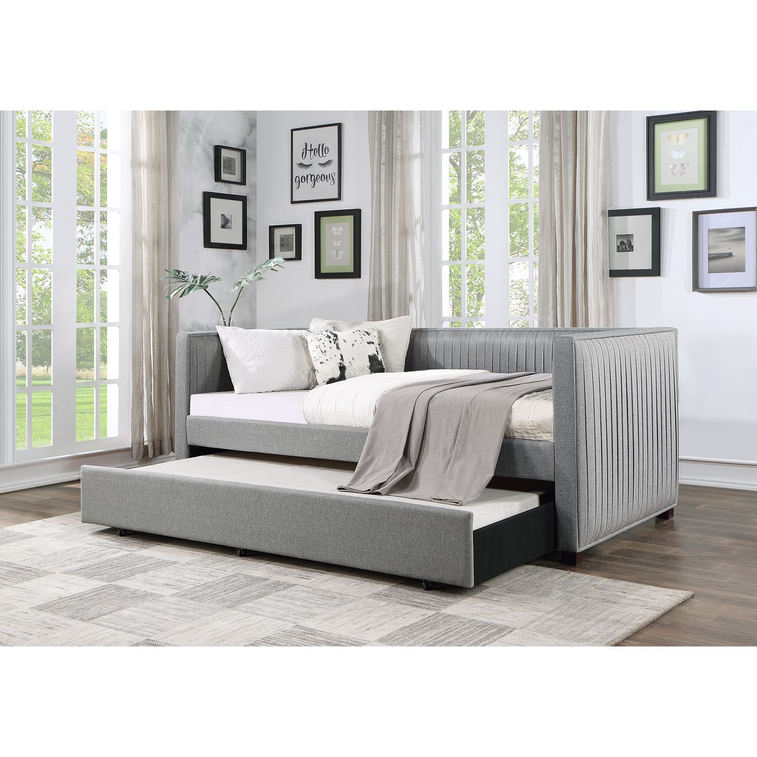 JASMODER BD00954 Gray Twin Composite Platform Bed