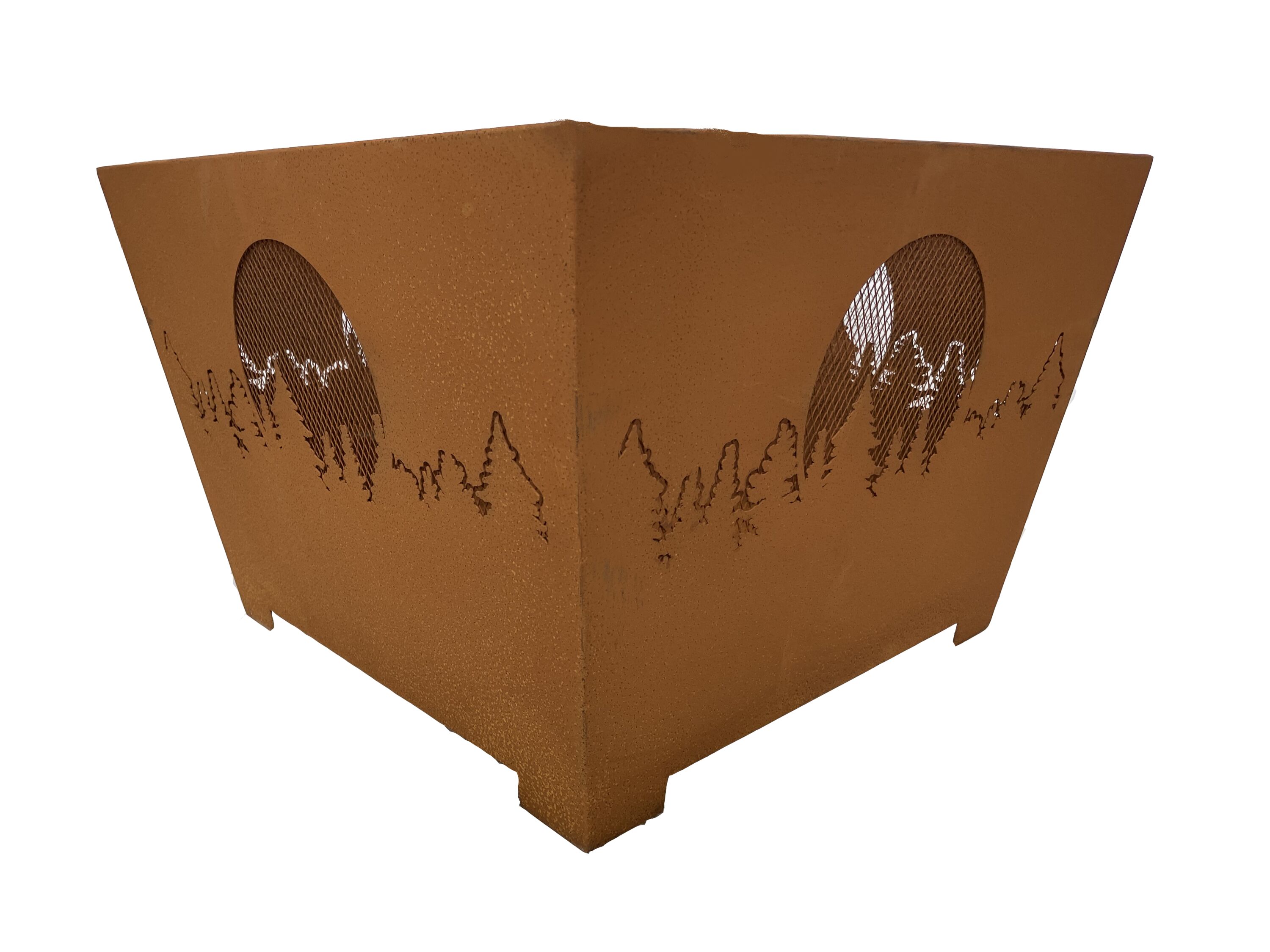 Esschert Design FF1003 Brown or Rust Steel Outdoor Wood-Burning Fireplace