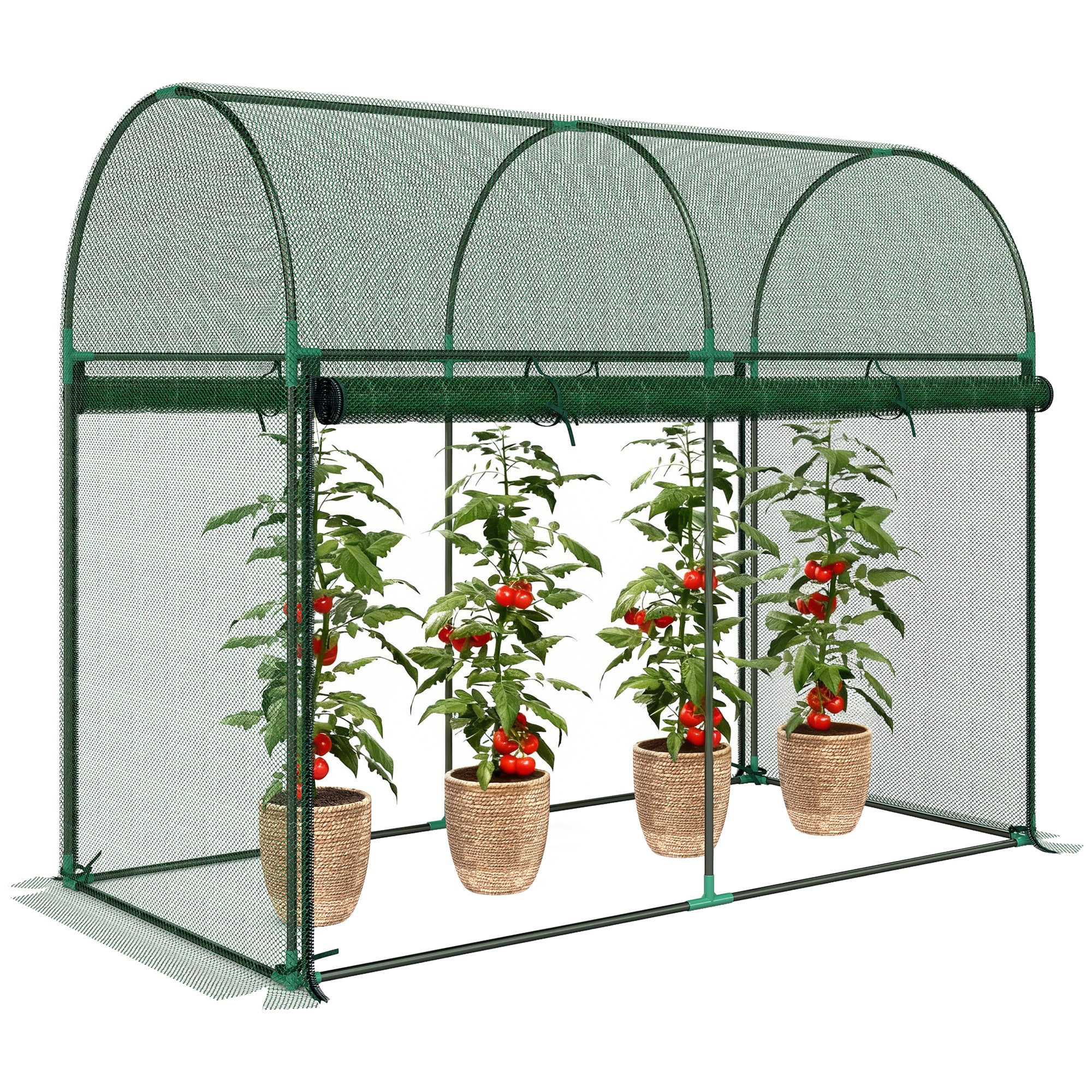 Outsunny - Crop Cage 6ft x 3ft x 5ft Large Plant Protection Tent with Zippered Door Outdoor Garde...