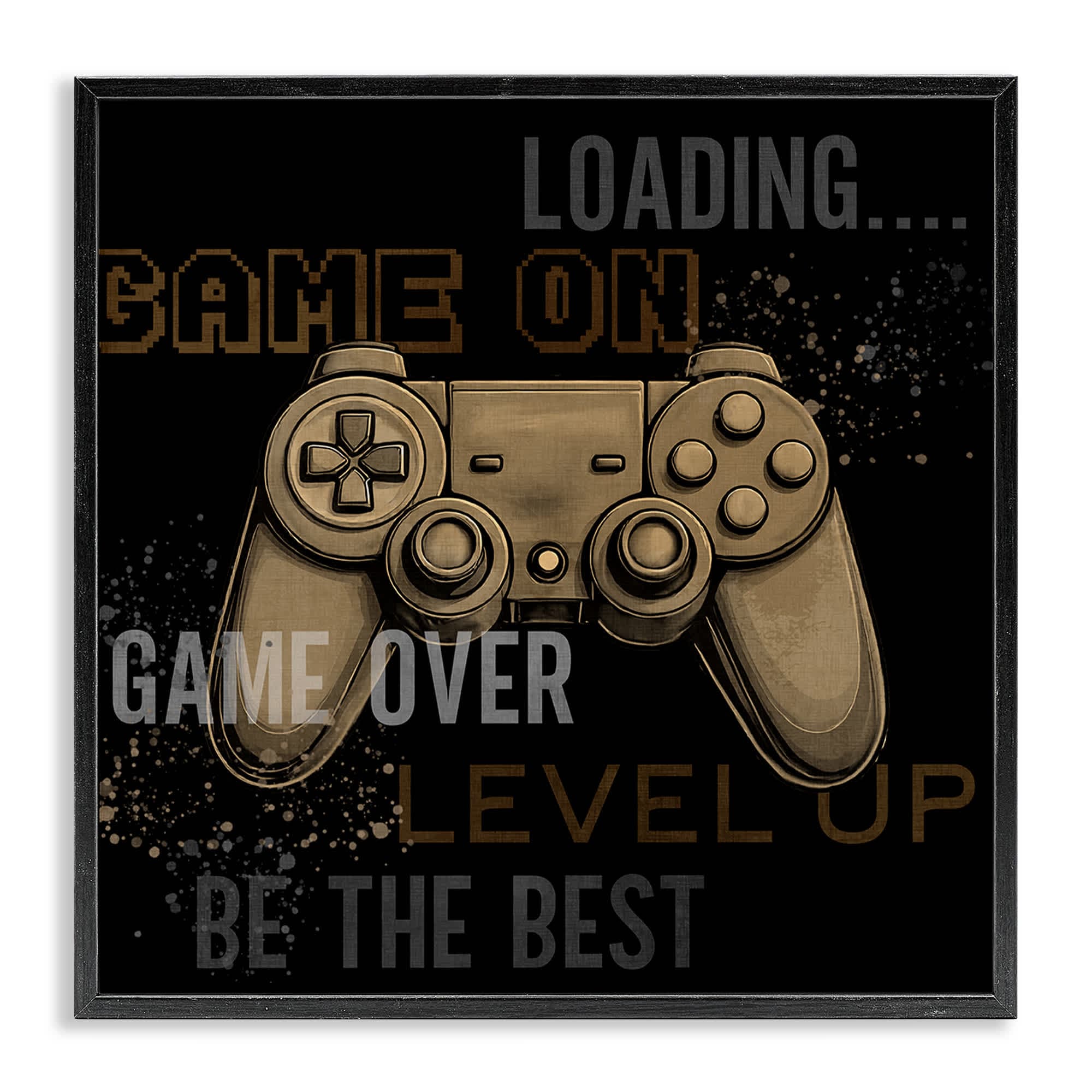 Stupell Industries BS-063-FR-17X17 Gamer Controls Phrases Framed Giclee design by Kim Allen