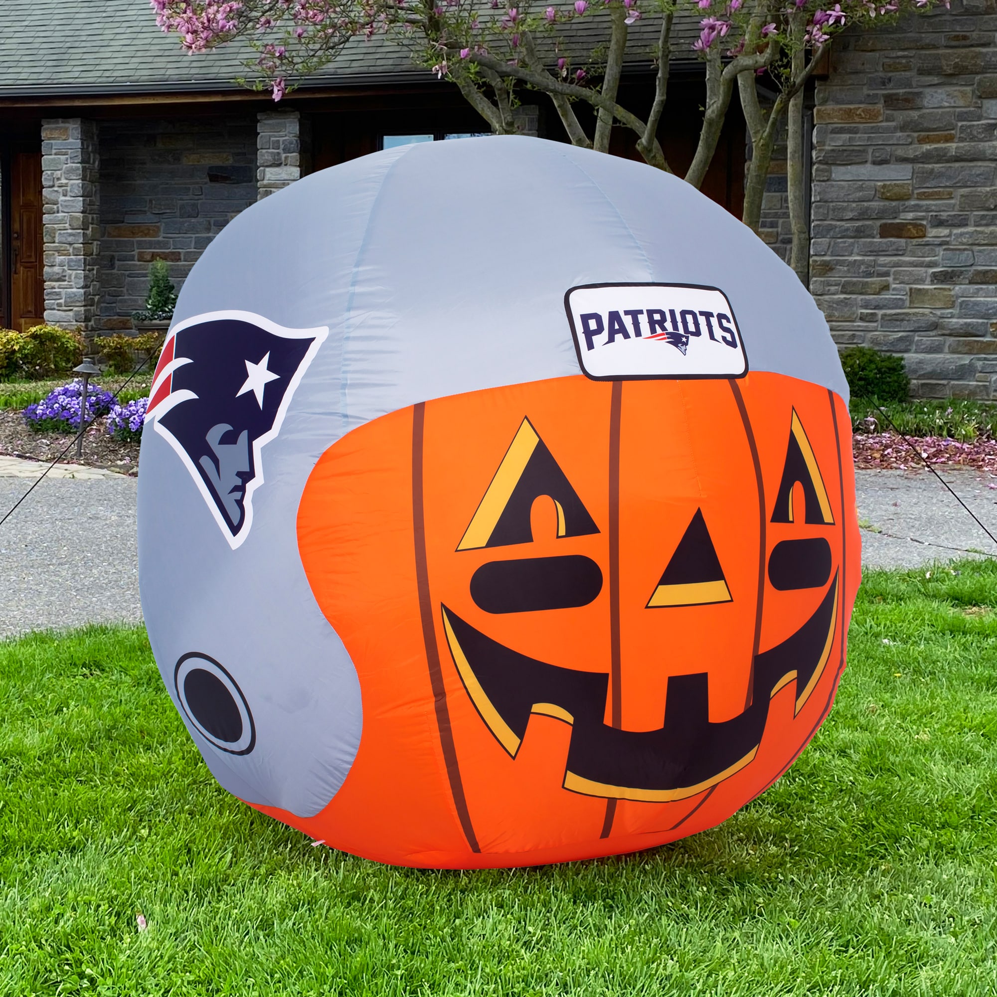 Sporticulture 4-ft Pre-Lit New England Patriots Jack-o-lantern