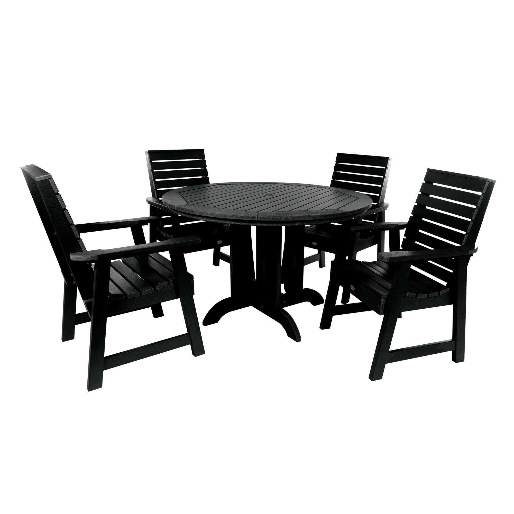The Weatherly Collection 5-Piece Black Patio Dining Set Stainless Steel | - highwood AD-DNW48-BKE