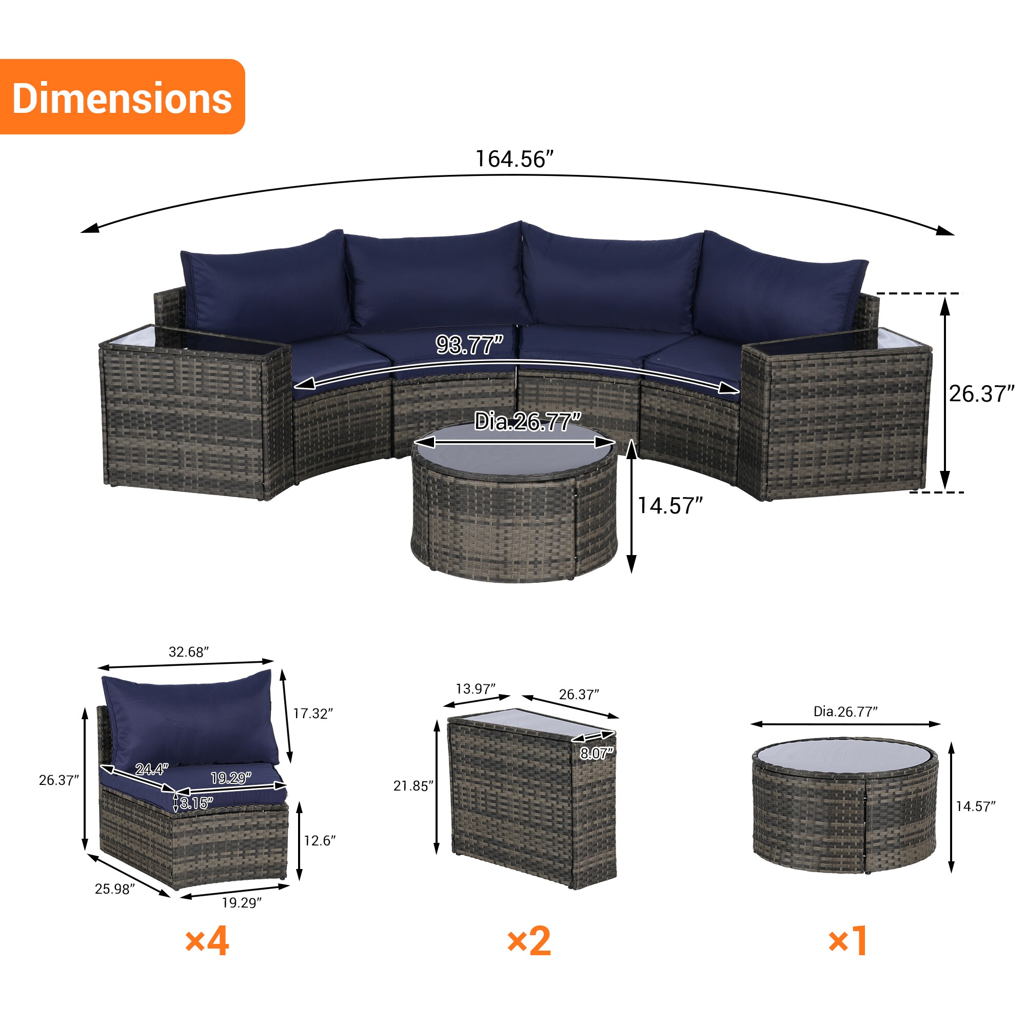 SINOFURN SYB670031BL Patio-Sofas-Daybeds - View #5